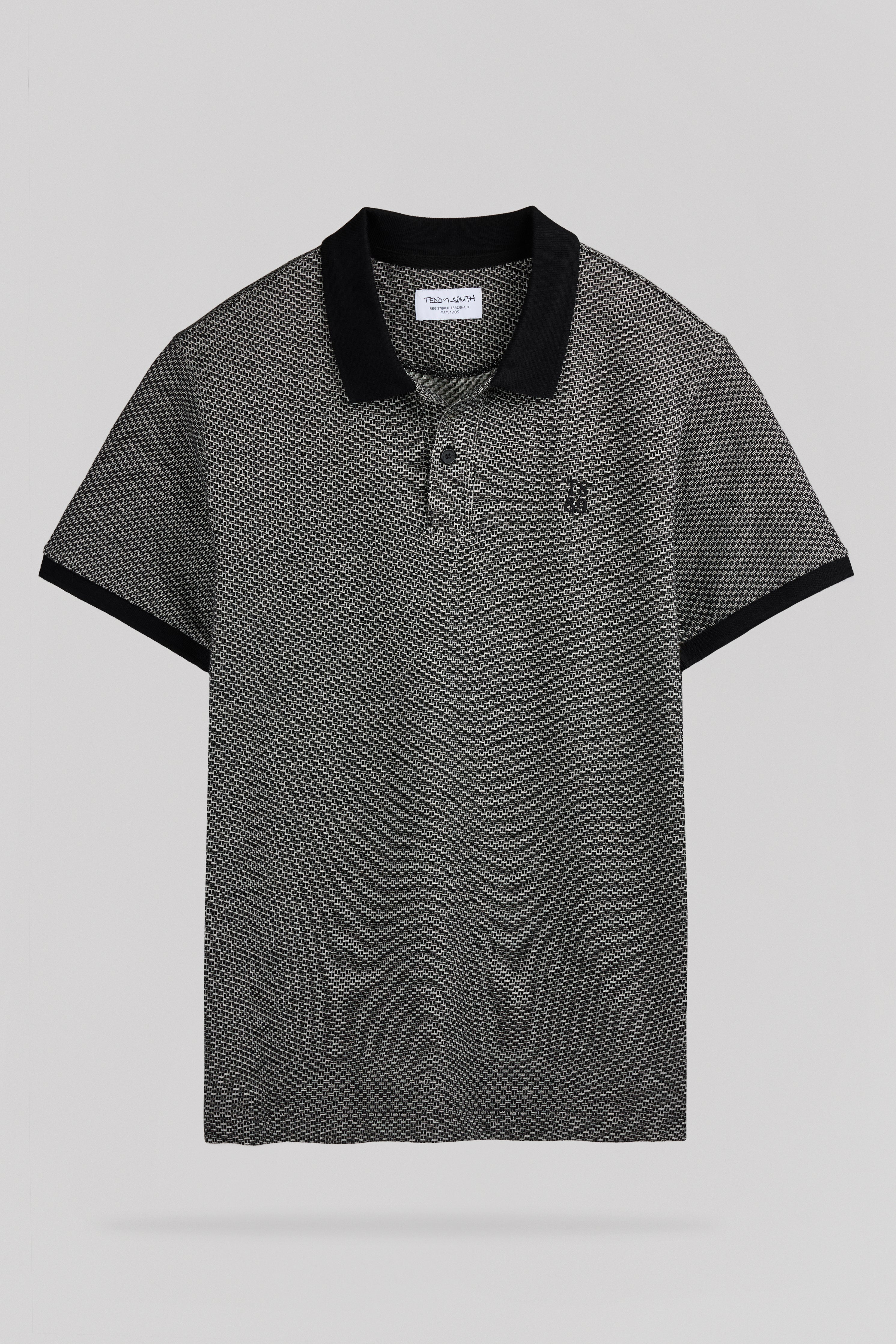 Teddy Smith P-Osey polo homme noir jacquard coton