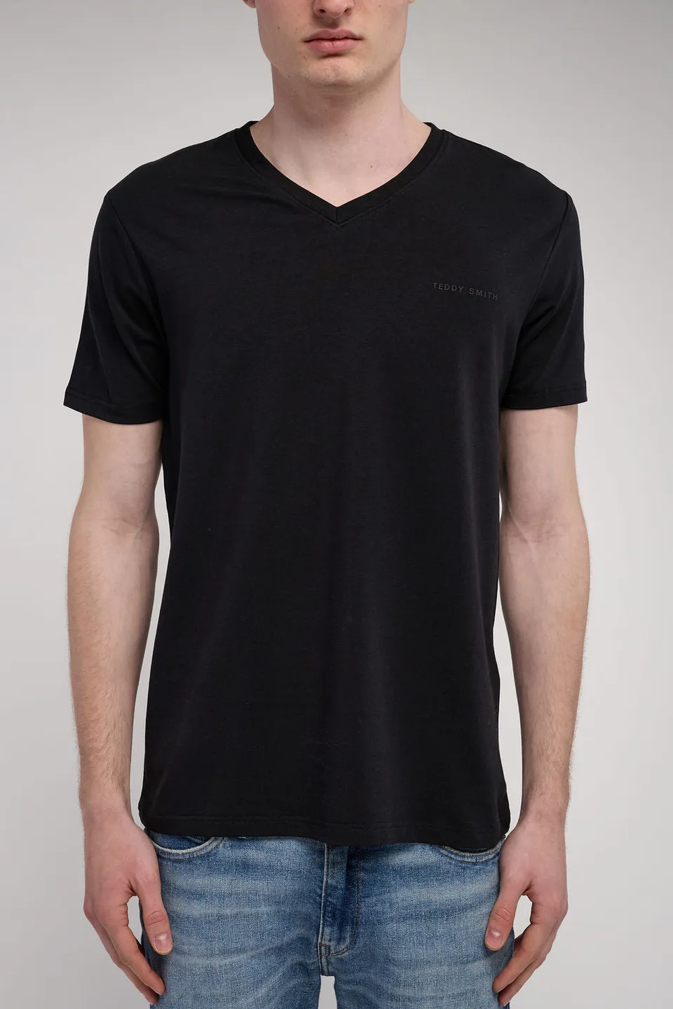 Teddy Smith Tawax 2 Noir t-shirt col V uni