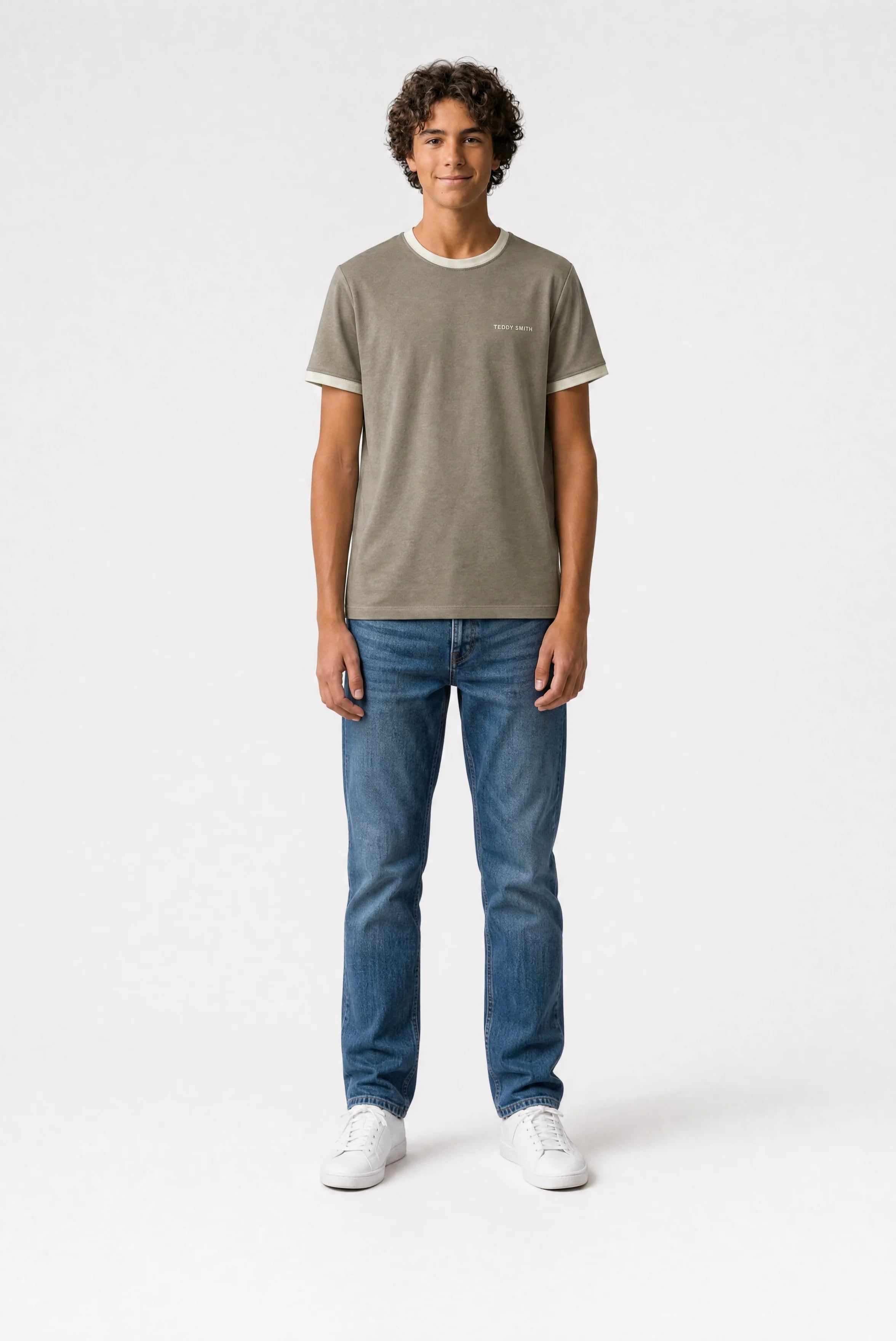Teddy Smith THE-TEE 2 R MC JR t-shirt garçon dusty kaki