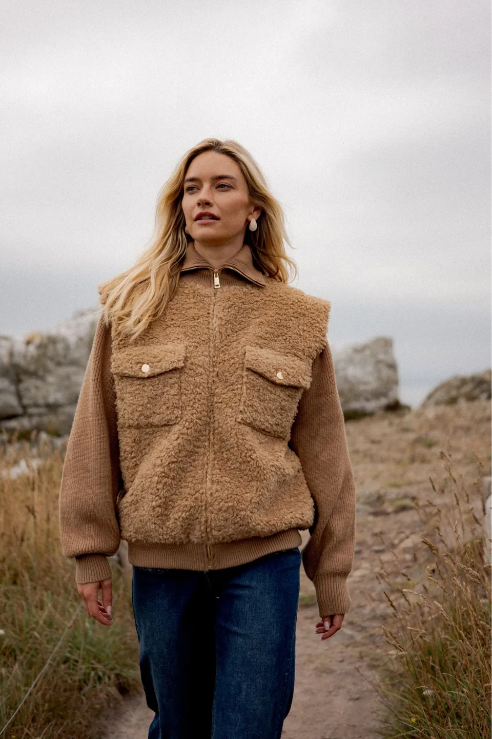 Maison Onado Jumina manteau teddy fausse fourrure