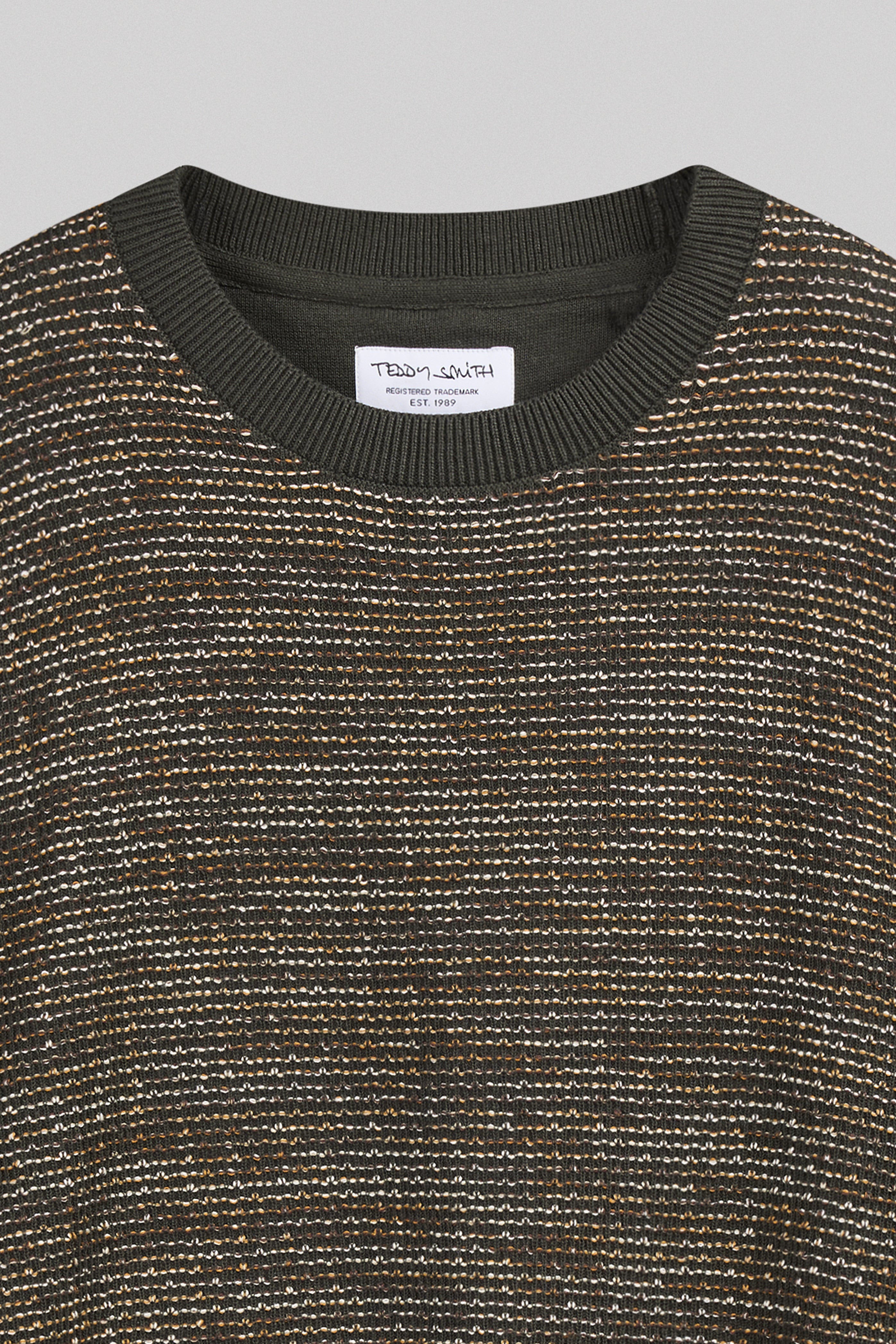 Teddy Smith P-Milan 2 pull kaki col rond homme