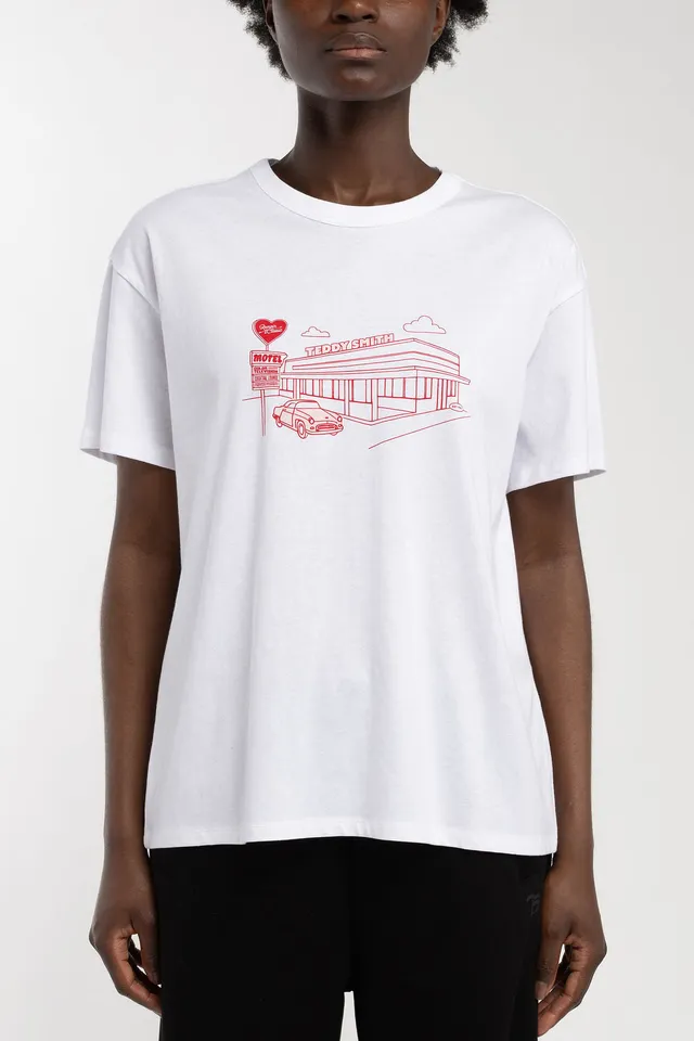 Teddy Smith T-Ley MC T-shirt oversize blanc coton femme