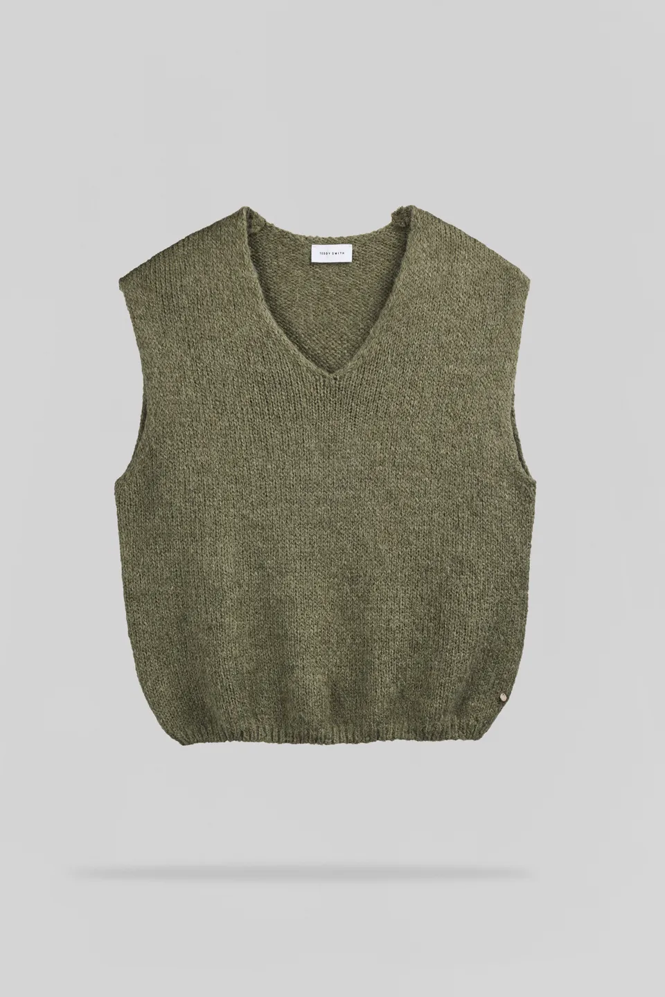 Teddy Smith P-Molia Dusty Kaki pull col V sans manches