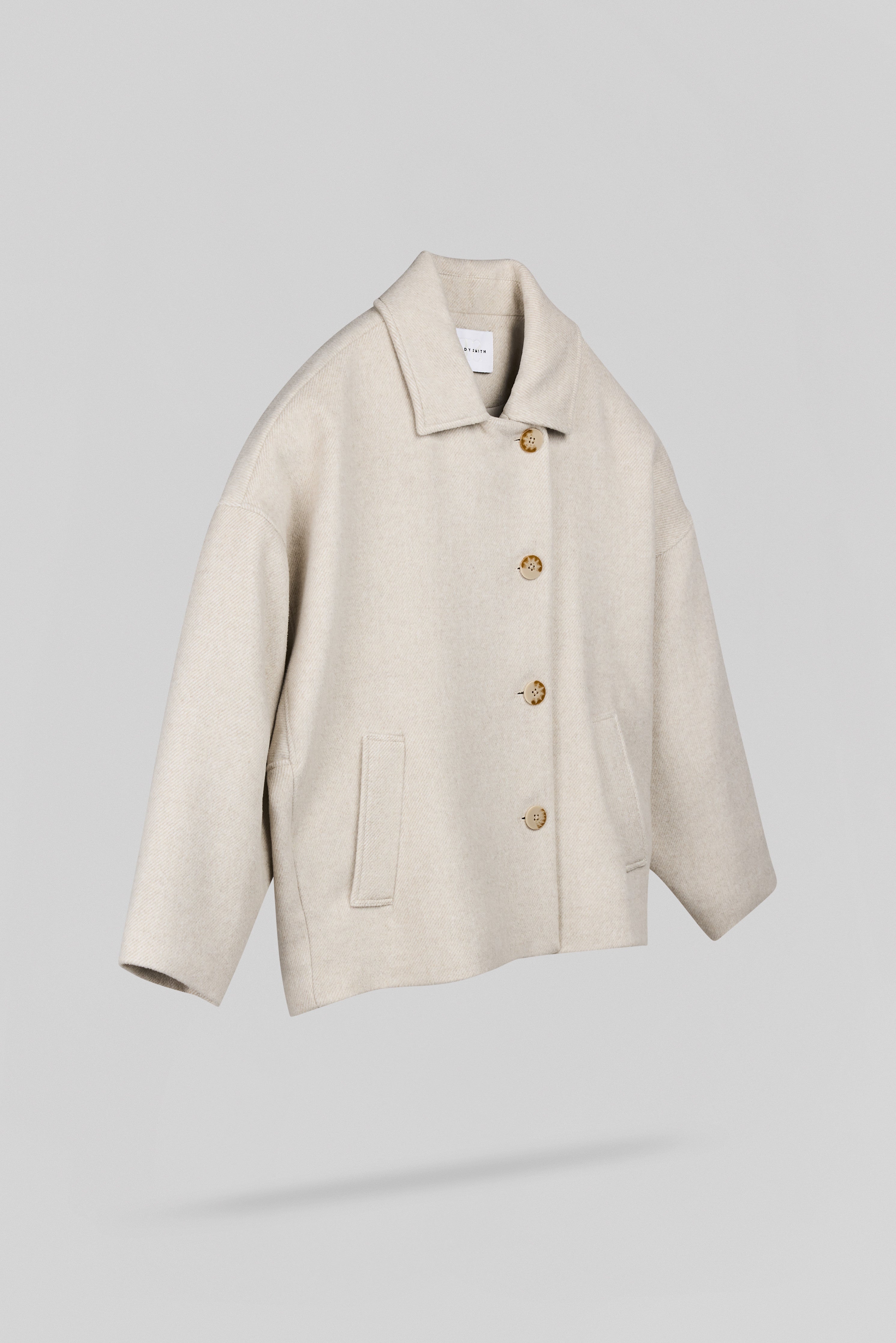 Teddy Smith M-Maury manteau oversize femme beige lainage