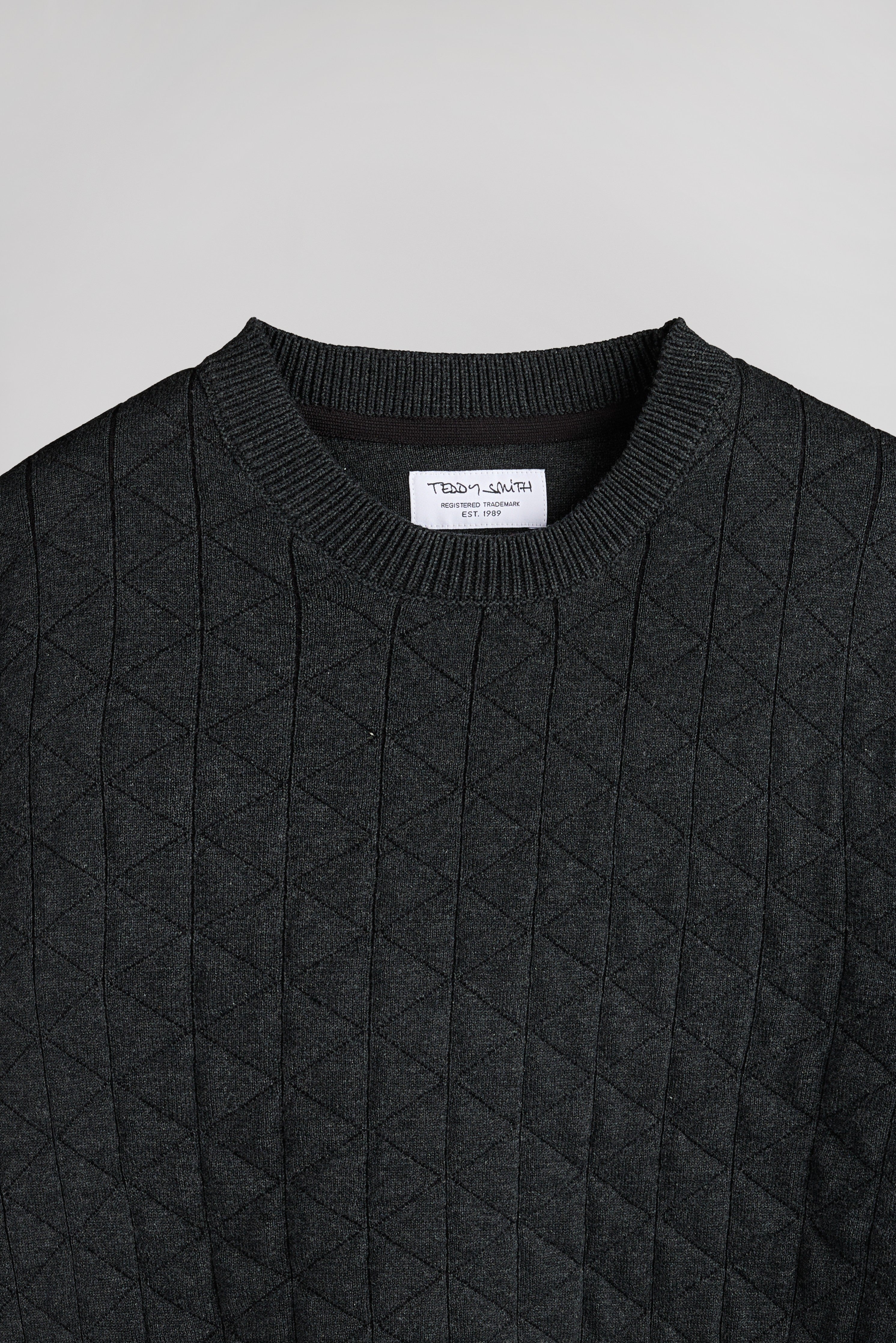 Teddy Smith P-Marlow pull jacquard gris col rond