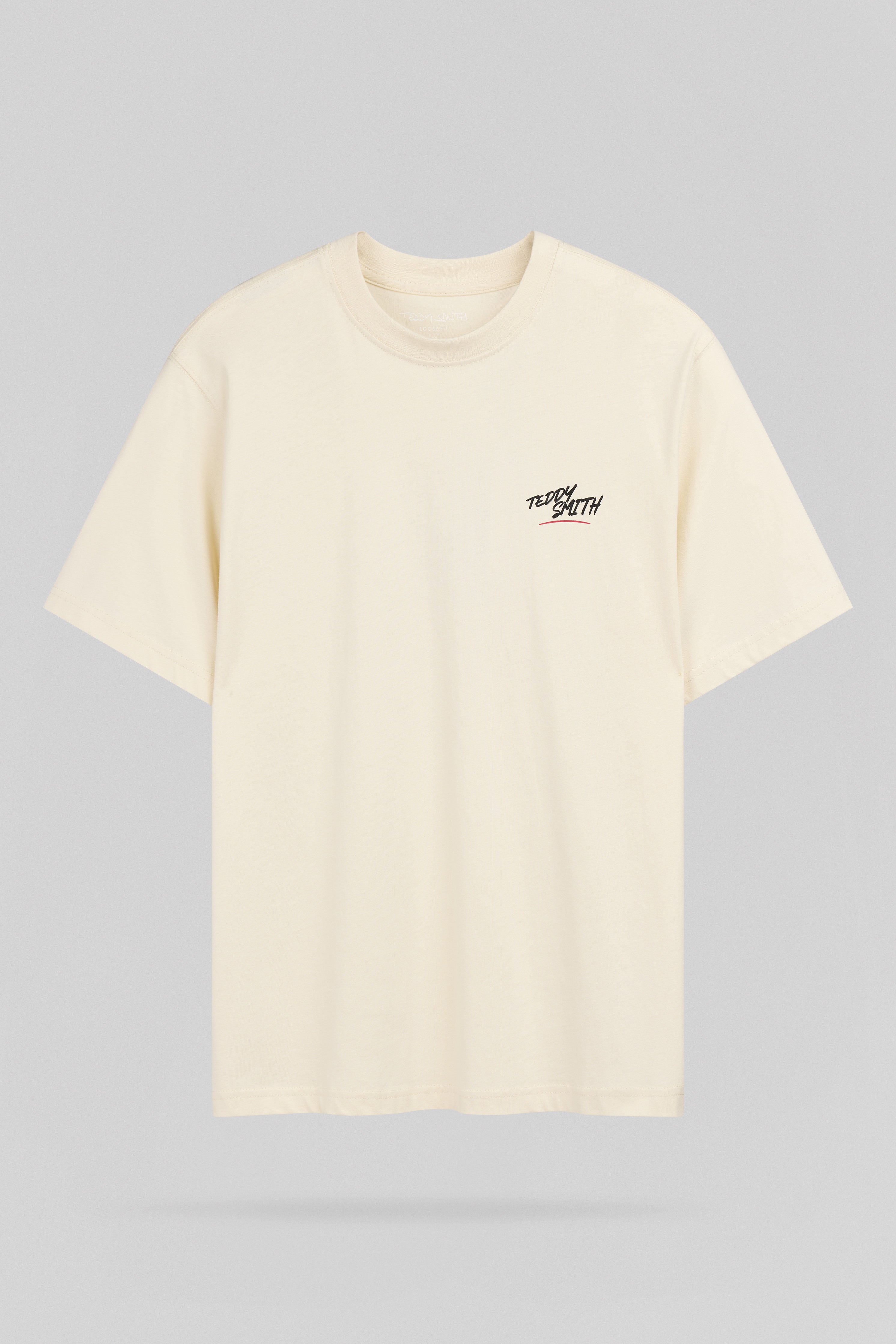Teddy Smith T-Bigben MC T-shirt homme ample crème graphique