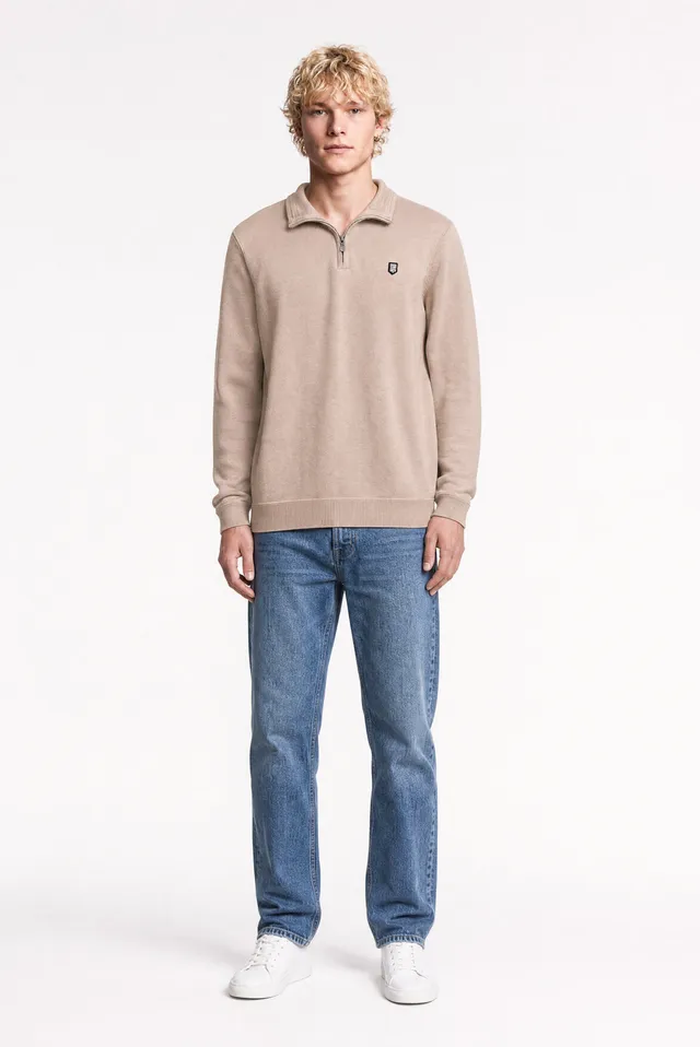 Teddy Smith P-Marty 2 pull col montant zippé Wolf Beige