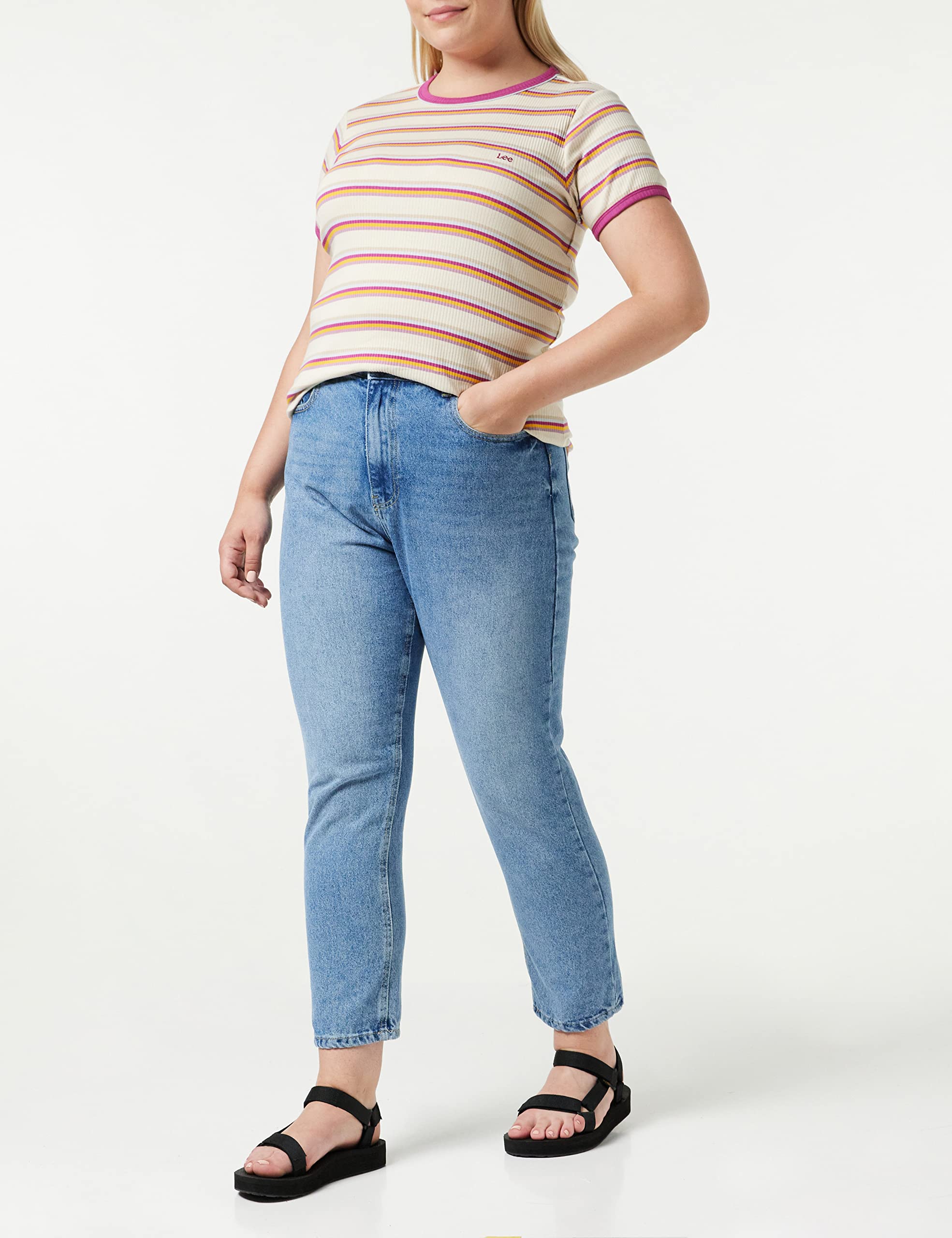 Lee Stripe Tee t-shirt femme rayures thé doré