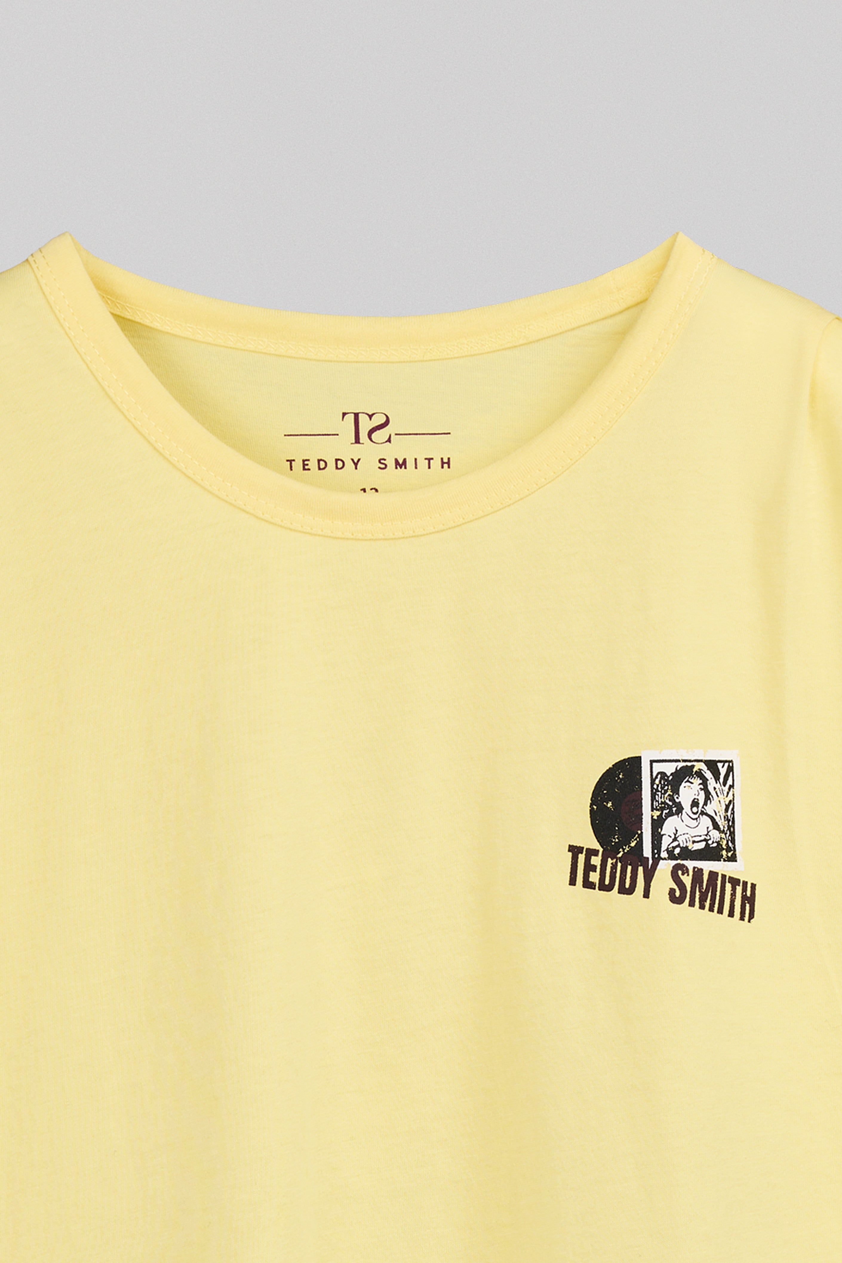 Teddy Smith T-Vinyl MC JR t-shirt jaune citron coton