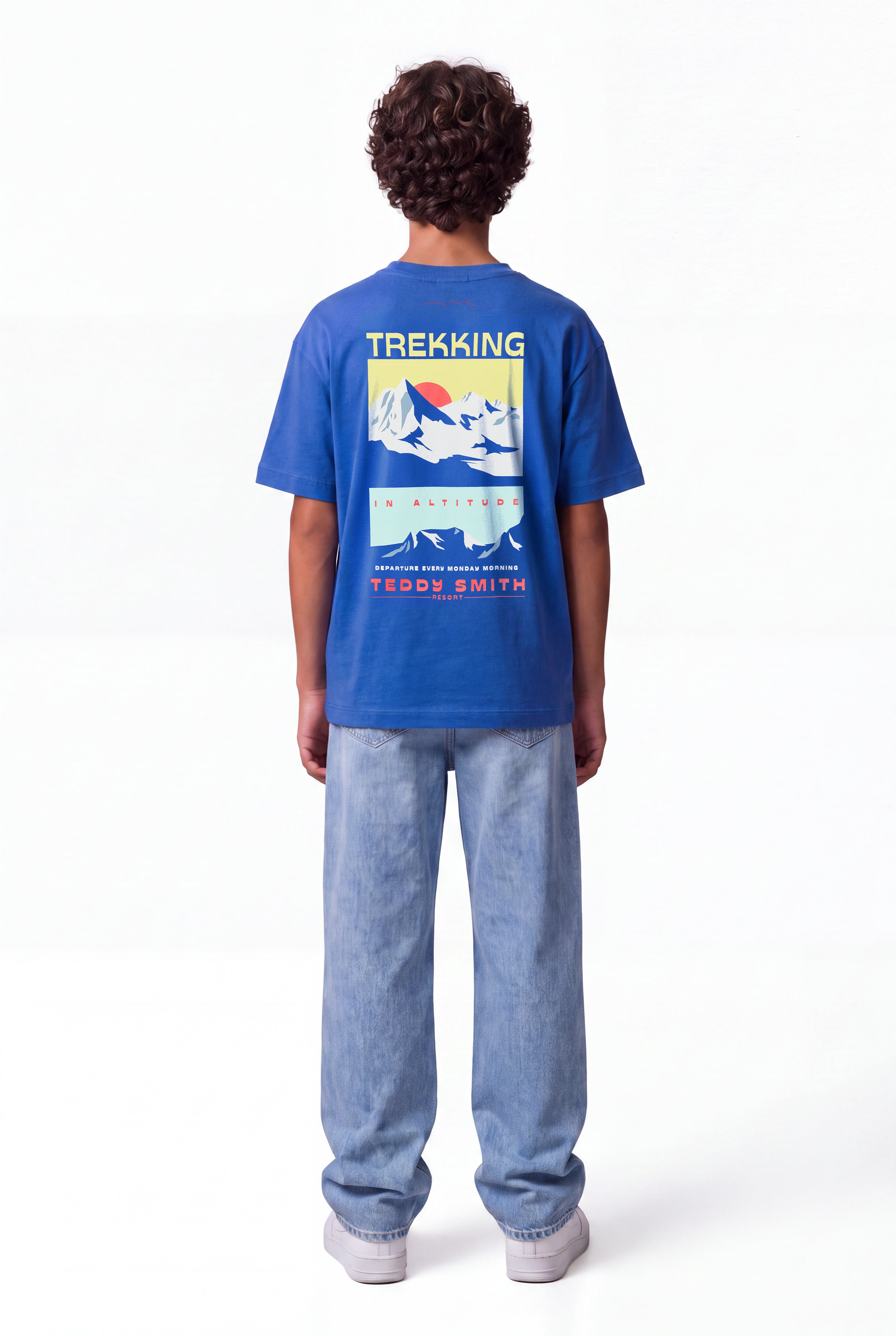 Teddy Smith T-Mountain t-shirt garçon bleu pep's coton