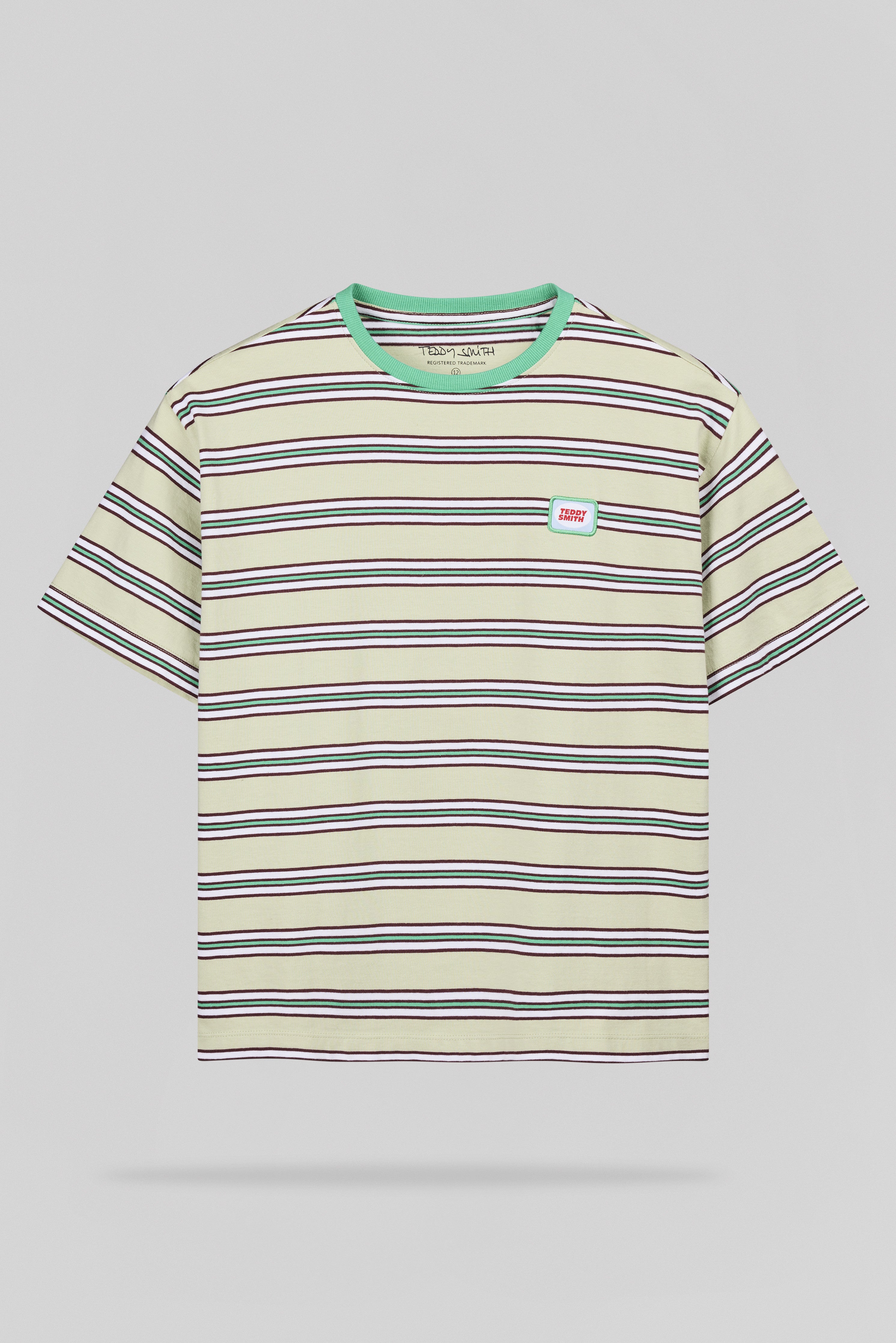 Teddy Smith T-Stripy MC JR t-shirt garçon vert nacre