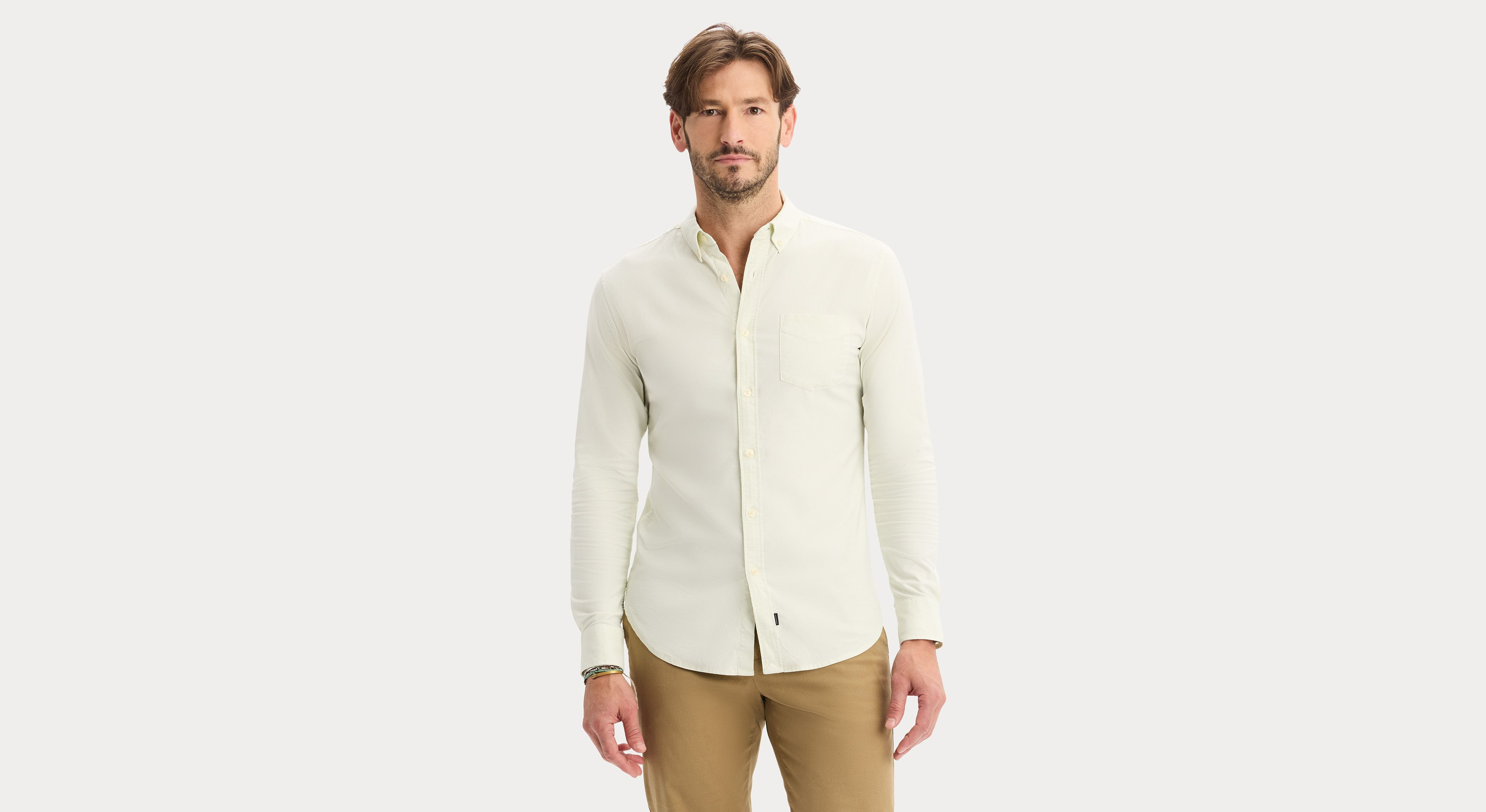 Dockers Oxford chemise homme verte slim manches longues