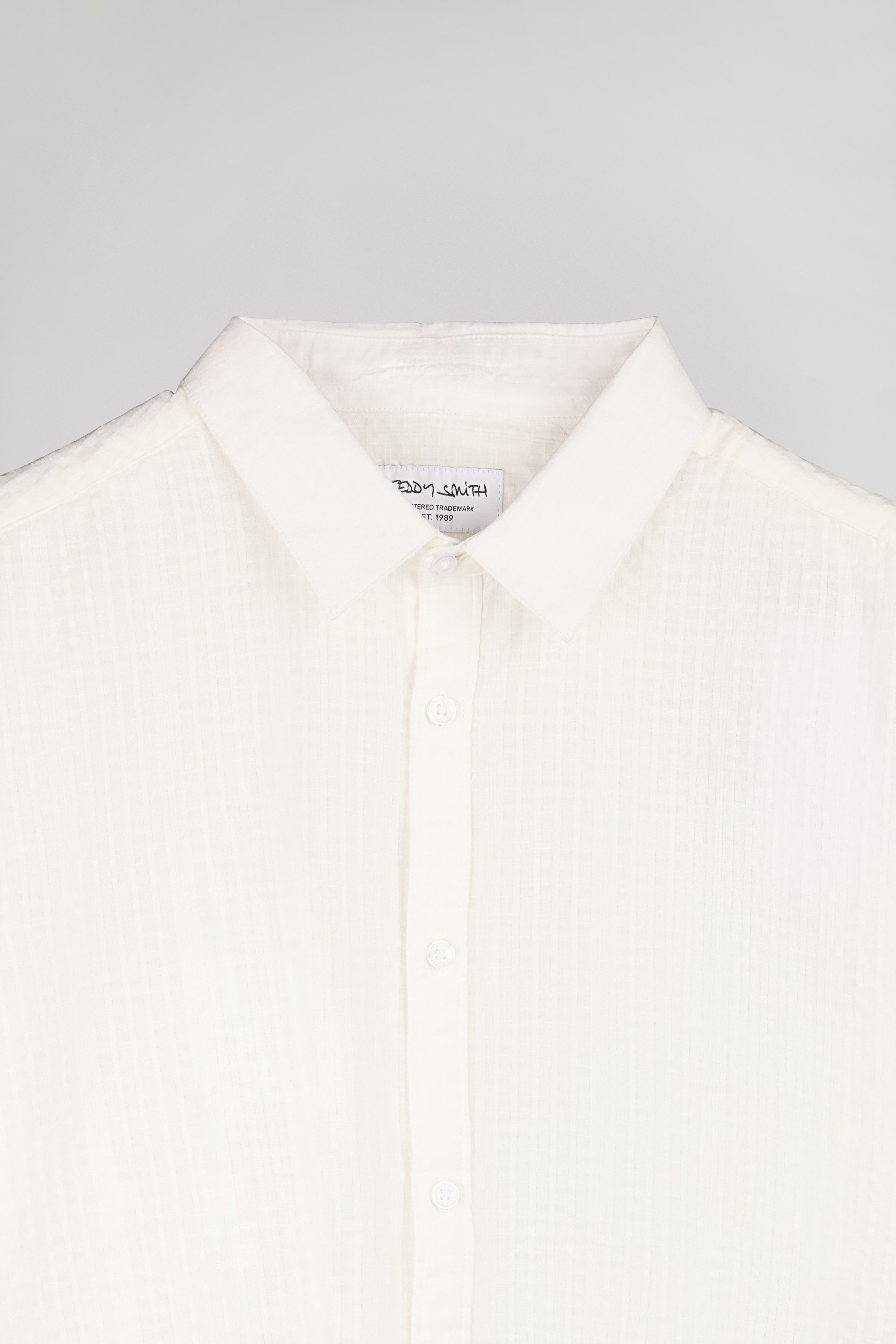 Teddy Smith Cut 2 MC chemise slim blanche fil à fil