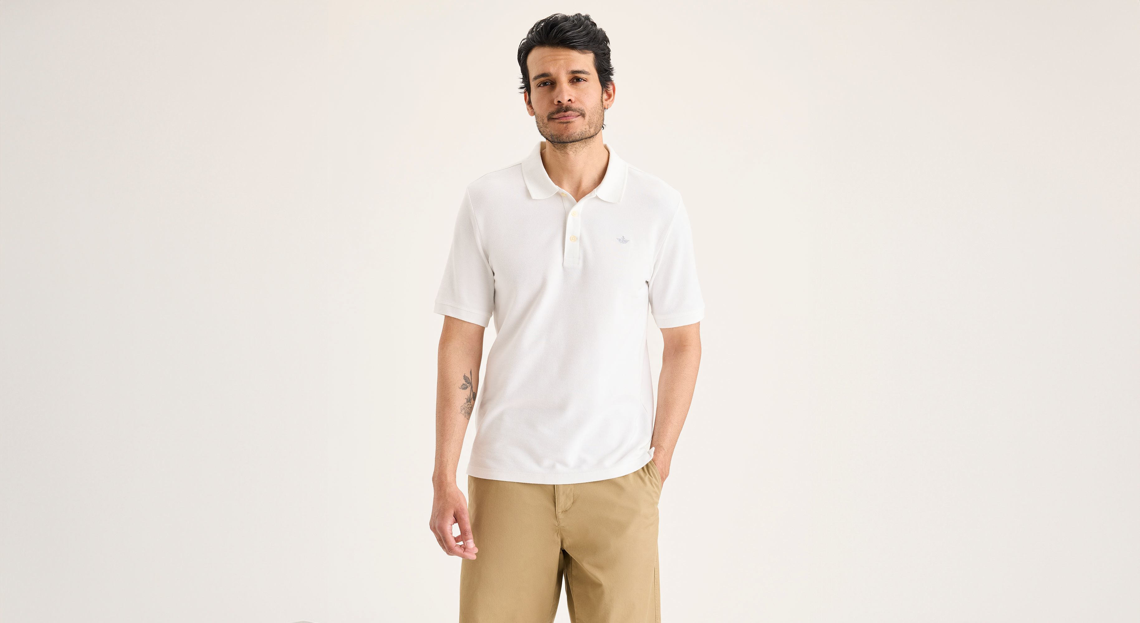 Dockers Original polo slim blanc lucent M