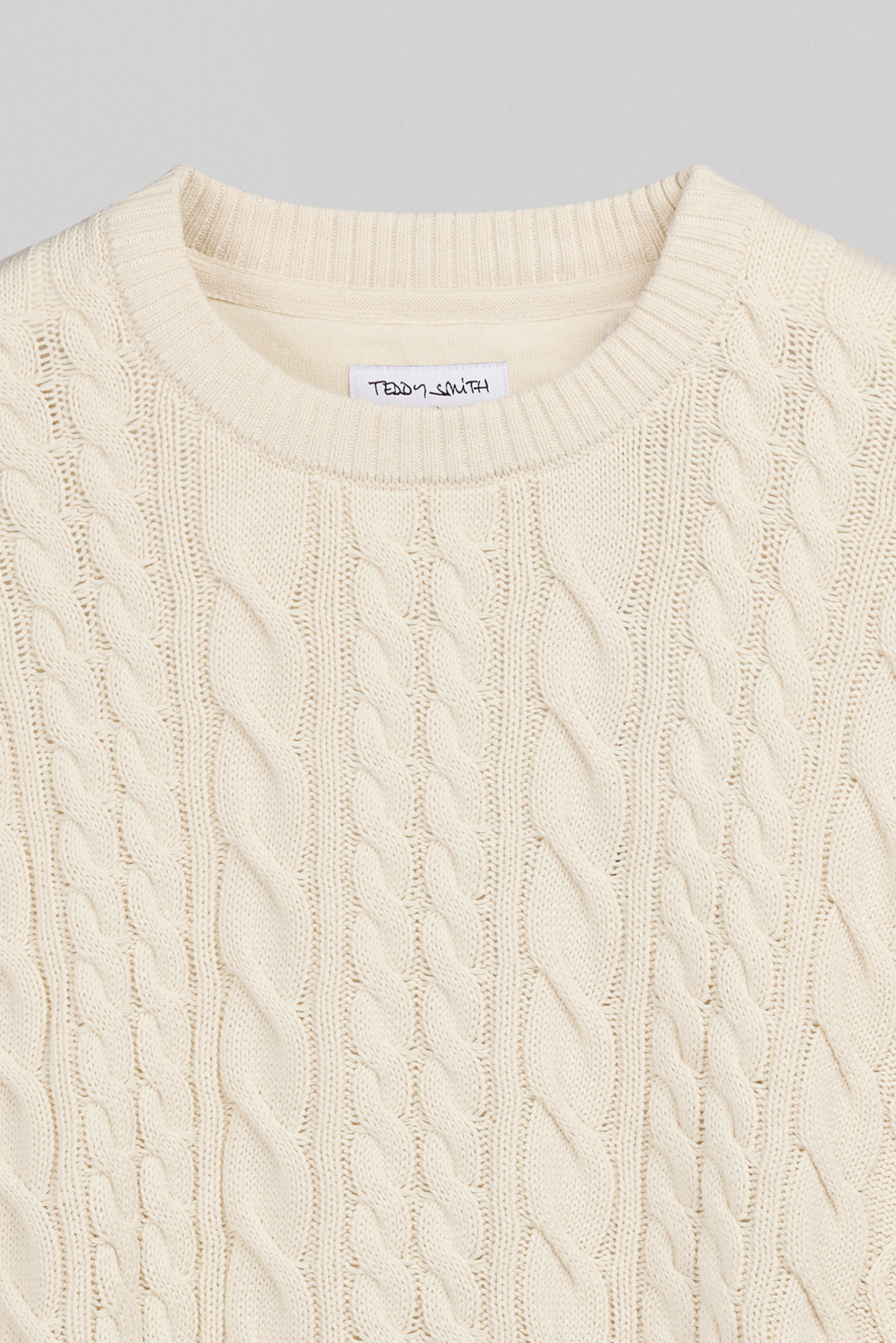 Teddy Smith P-Aron Pull homme crème torsadé