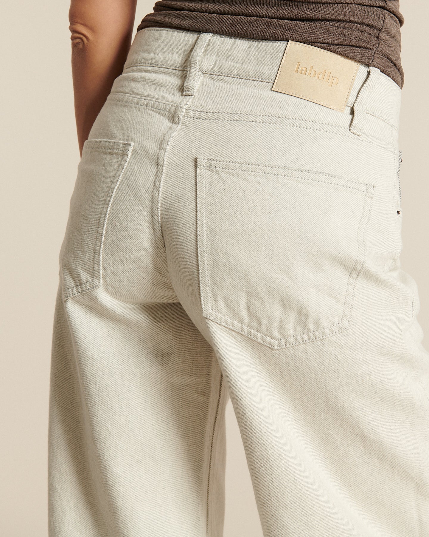 Labdip River Undyed Granit jean large écru 100% coton