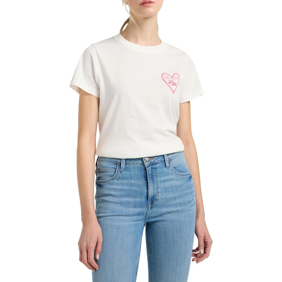 Lee Small Logo Tee t-shirt femme écru coton