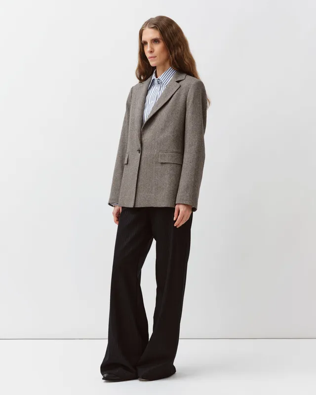 DIEGA VAQUIO veste chevron noir écru oversize