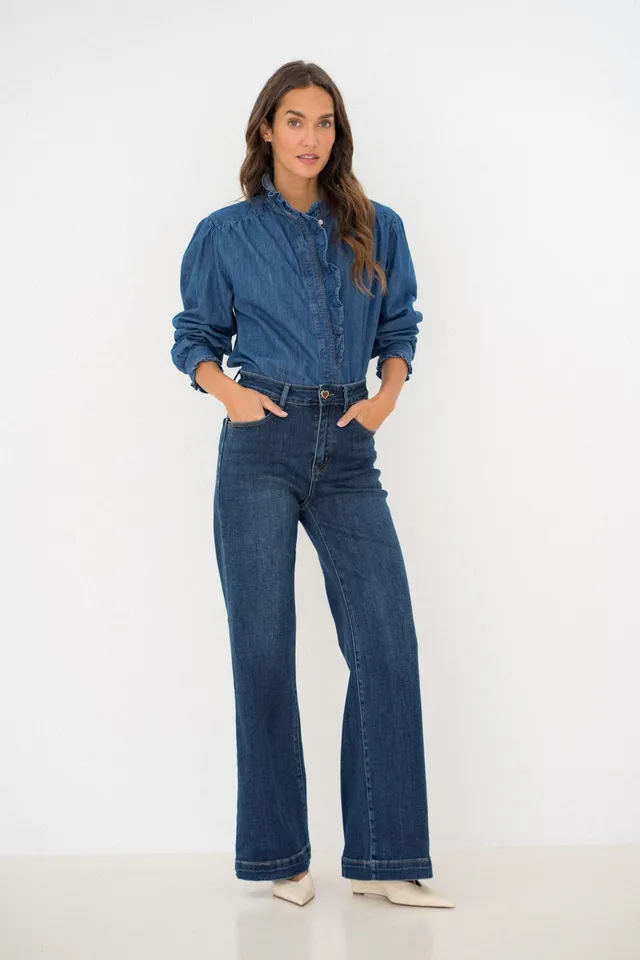 Maison Onado Sirine jean wide délavé push-up