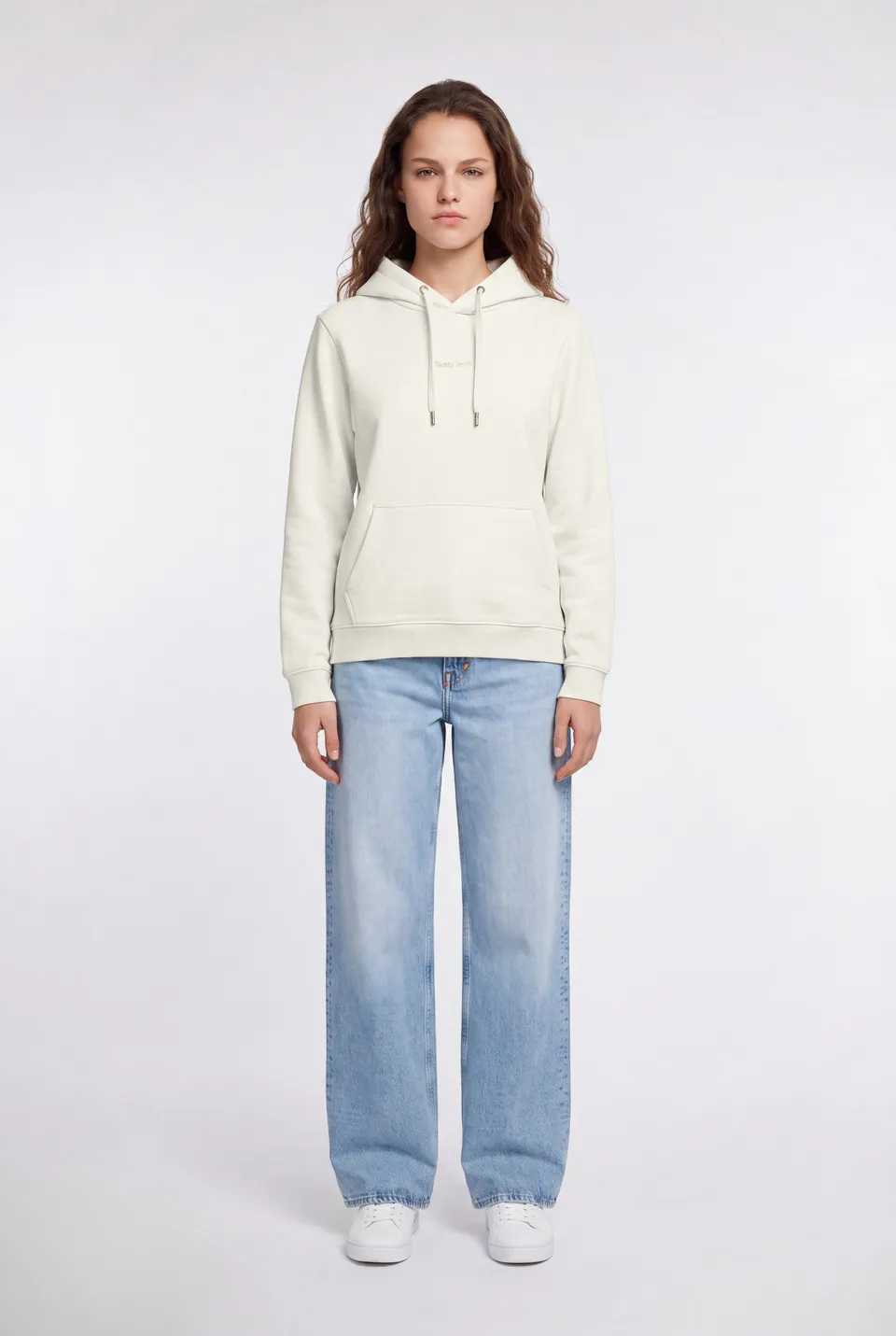 Teddy Smith S-Solene Middle White sweat à capuche blanc cassé femme