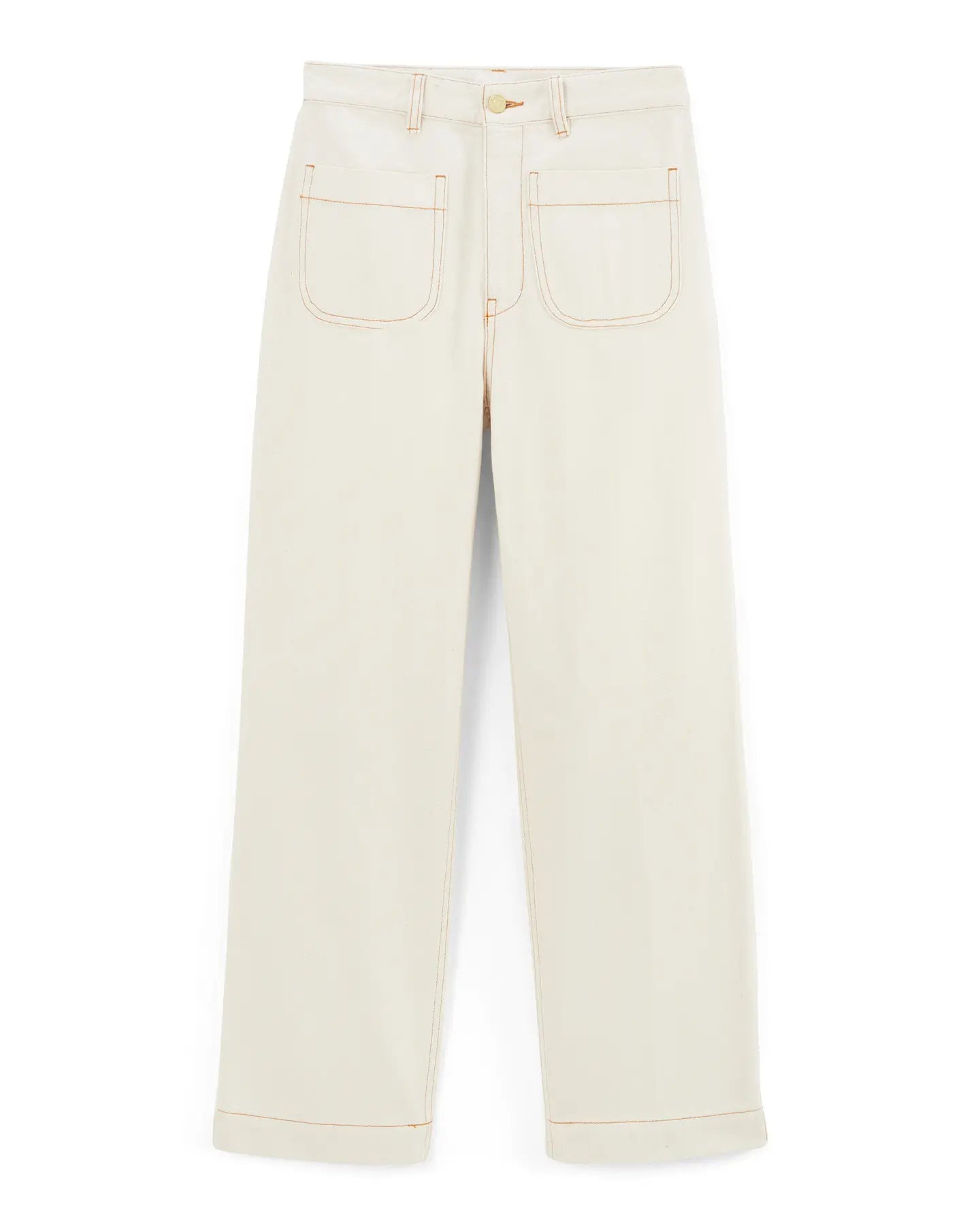 Labdip Samuel jean large taille haute écru brut