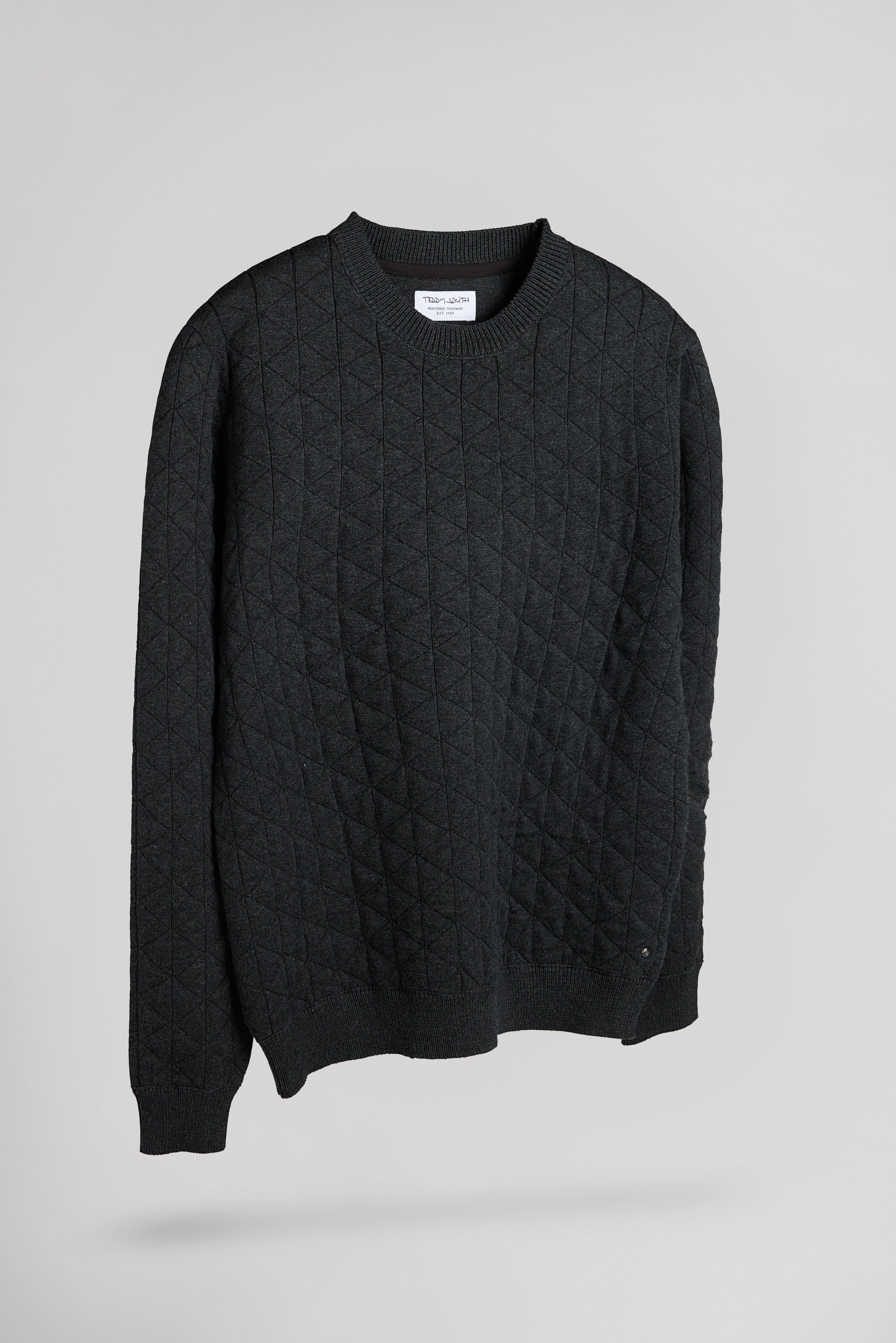 Teddy Smith P-Marlow pull jacquard gris col rond