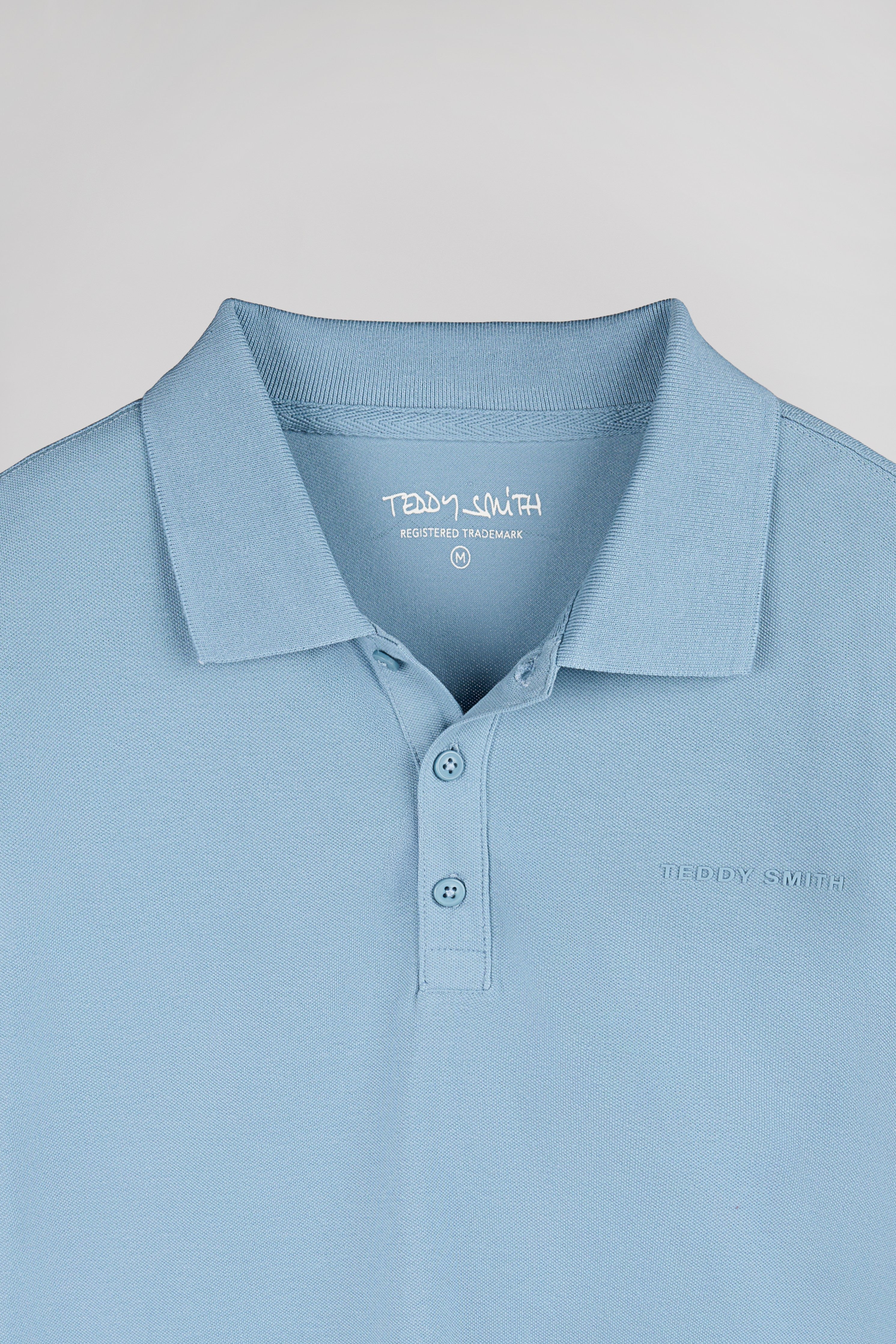 Teddy Smith P-Alban polo piqué bleu gris coton homme