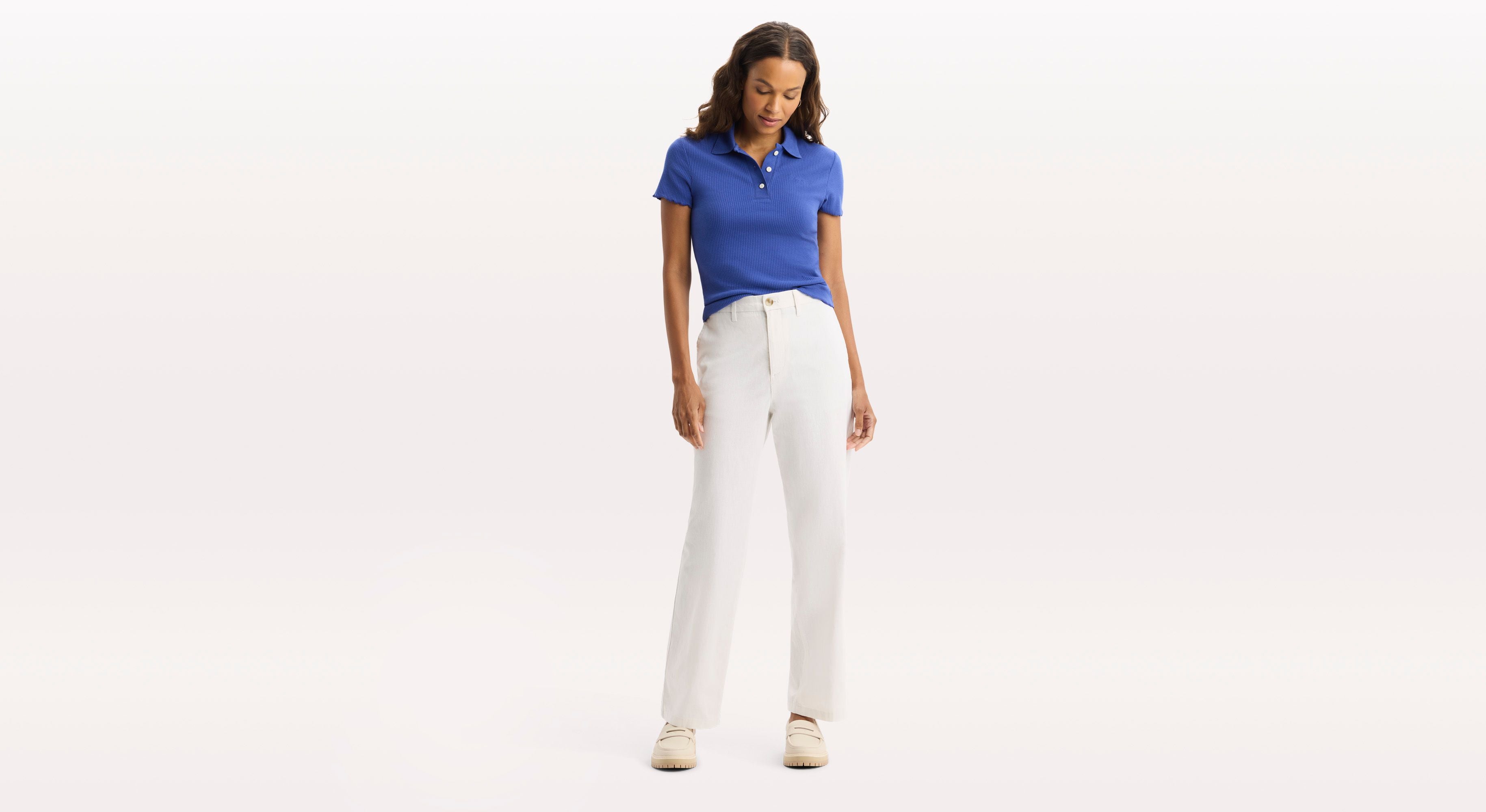 Dockers Blake High Straight chino blanc taille haute coupe droite