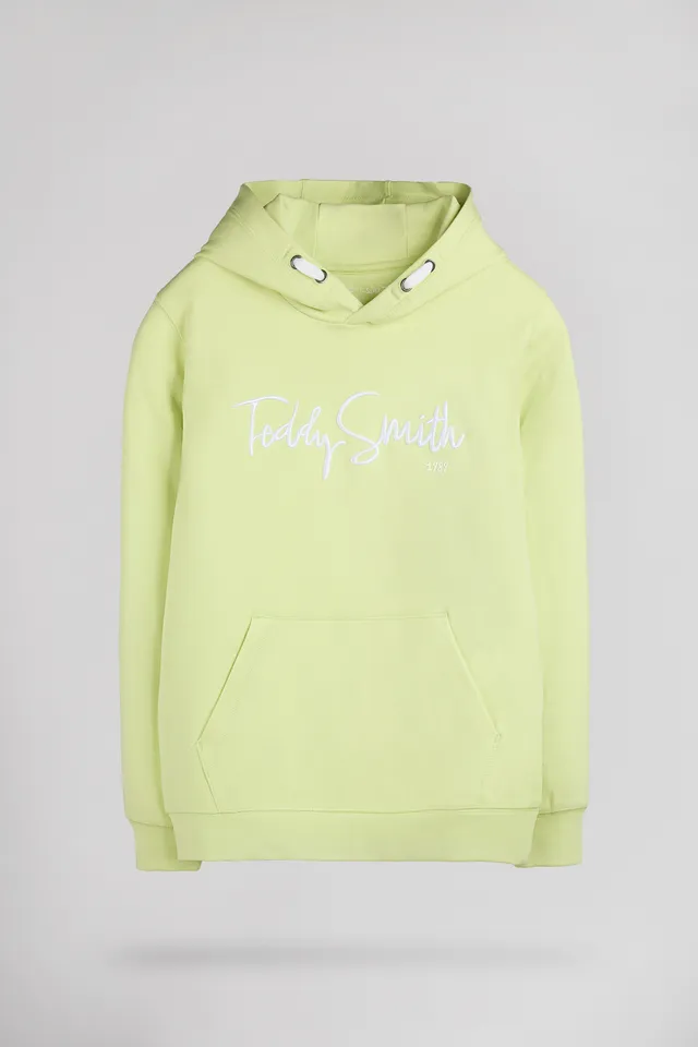 Teddy Smith S-Evry Hoody Jr sweat capuche citron pâle poche kangourou
