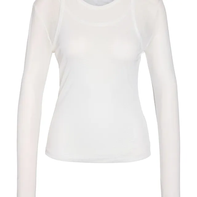 Noisy May top mesh double manches longues