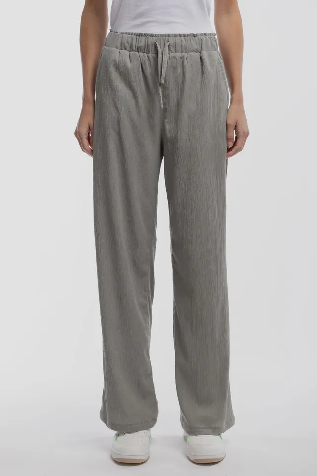 Teddy Smith P-Lynet pantalon large femme kaki bleach