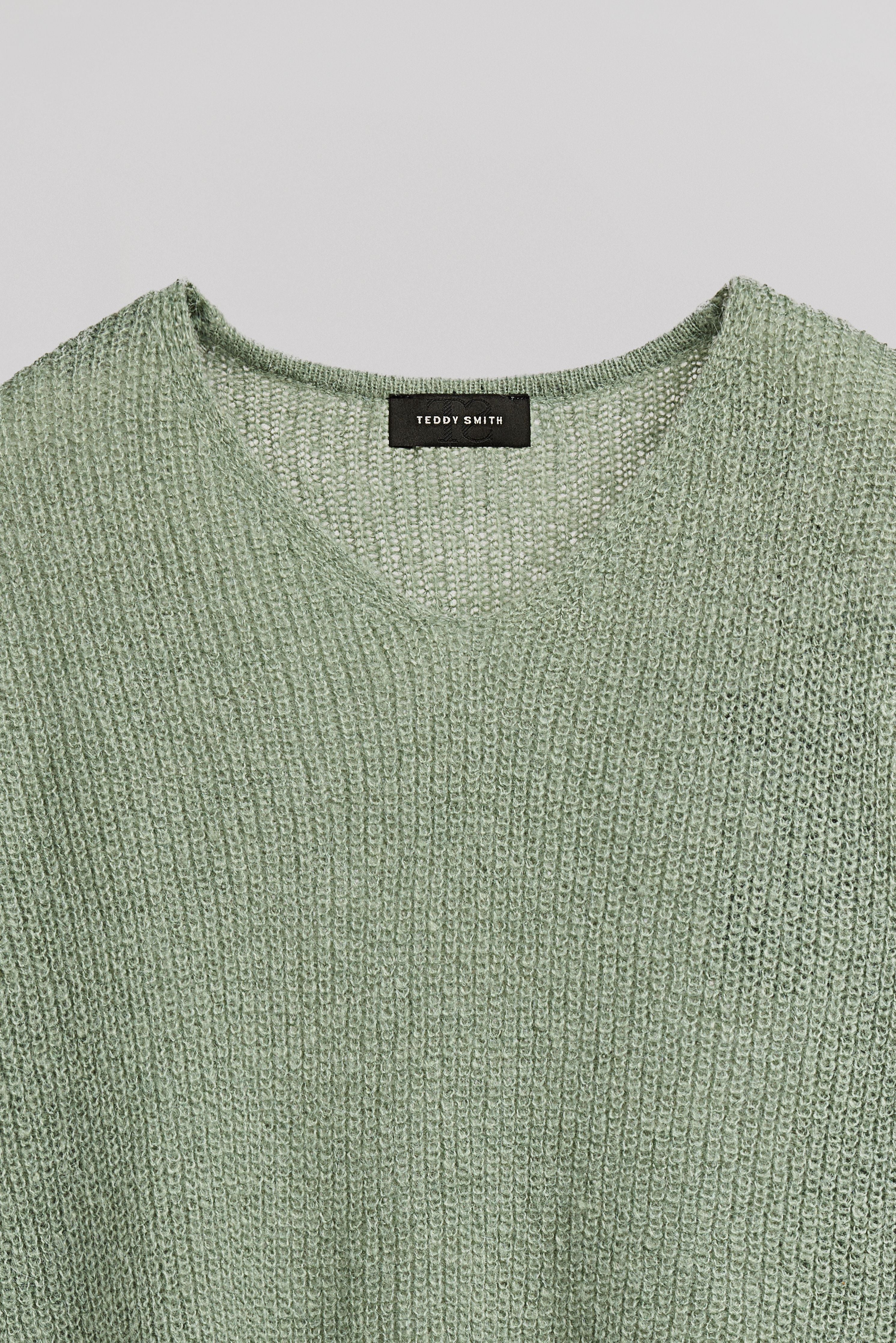 Teddy Smith P-Mag JR pull col V vert iceberg laine