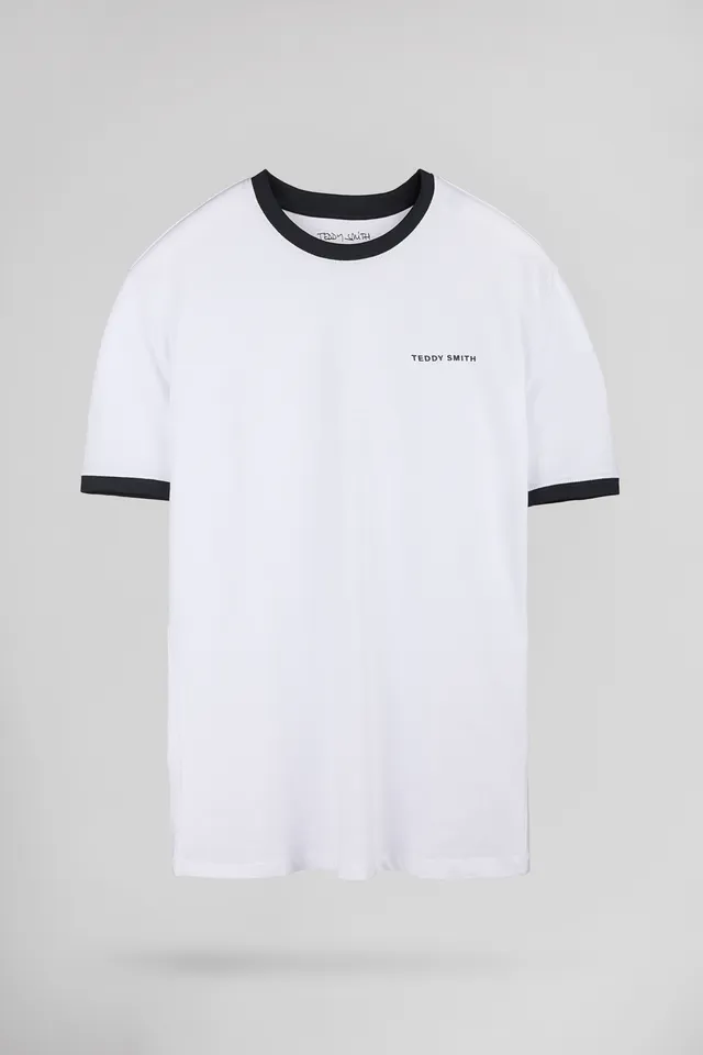 TEDDY SMITH THE TEE 2 R t-shirt homme blanc contrasté