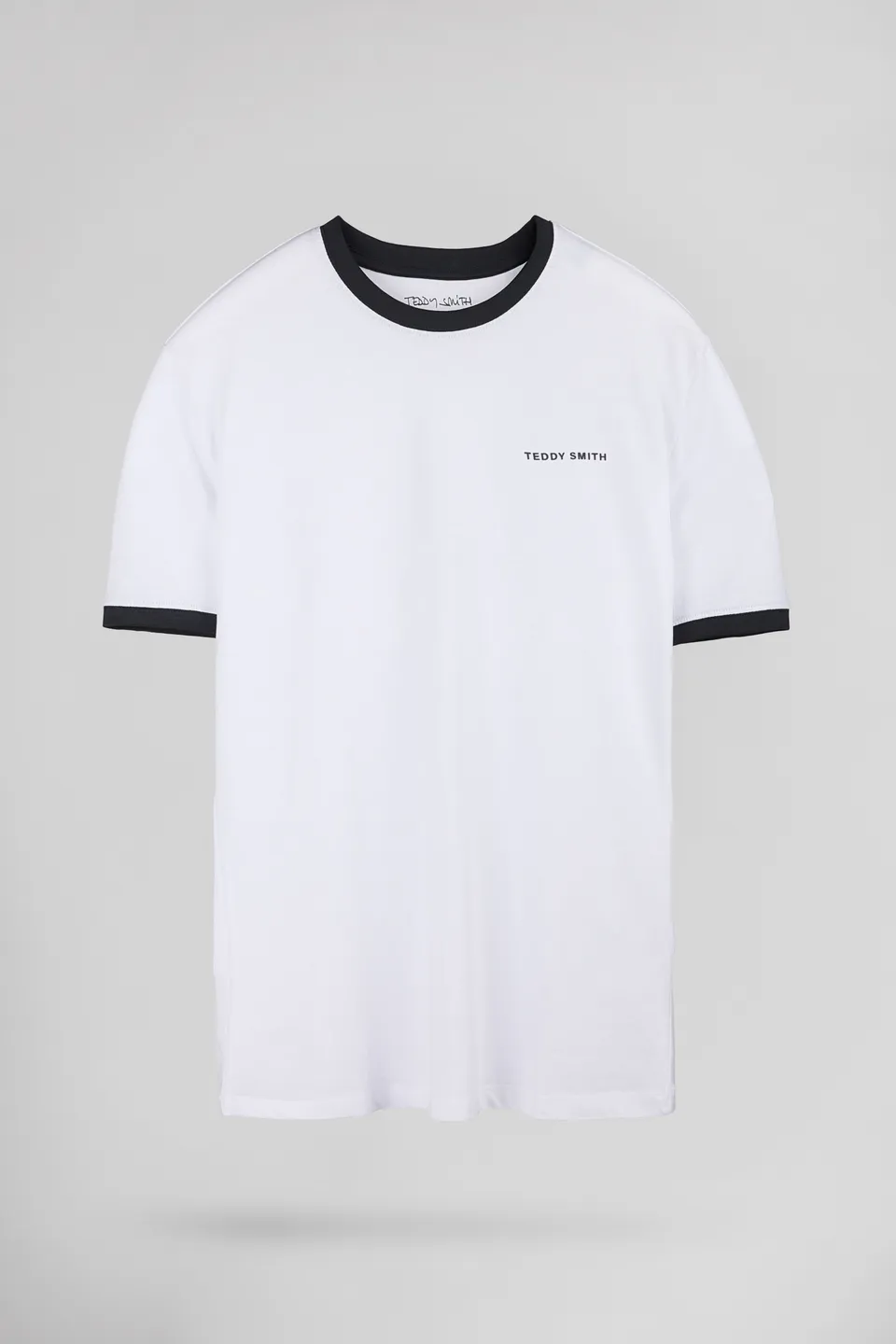 TEDDY SMITH THE TEE 2 R t-shirt homme blanc contrasté