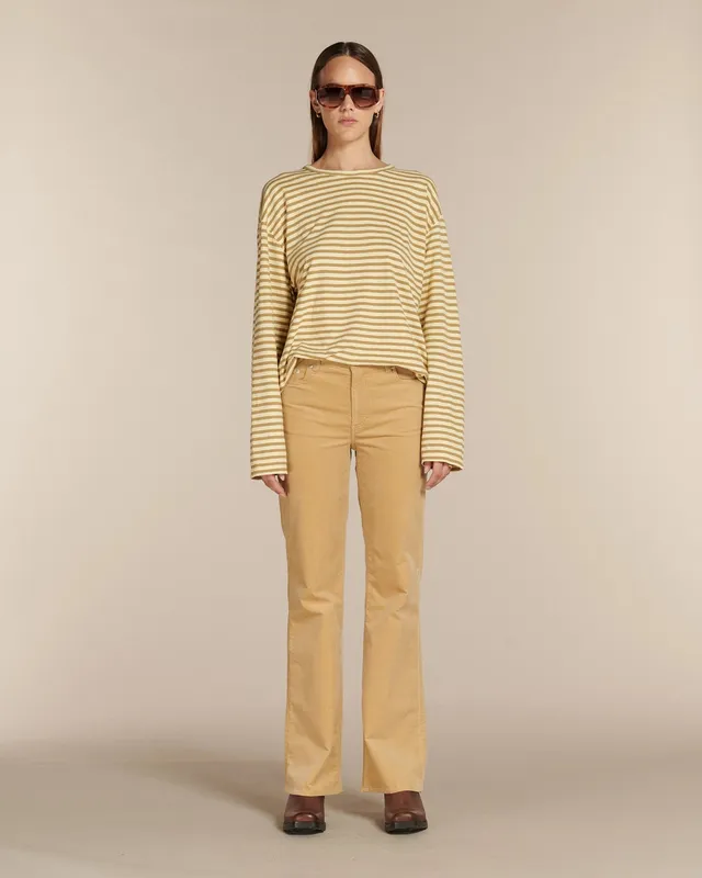 Labdip Nikky pantalon flare velours Praline taille mi-haute