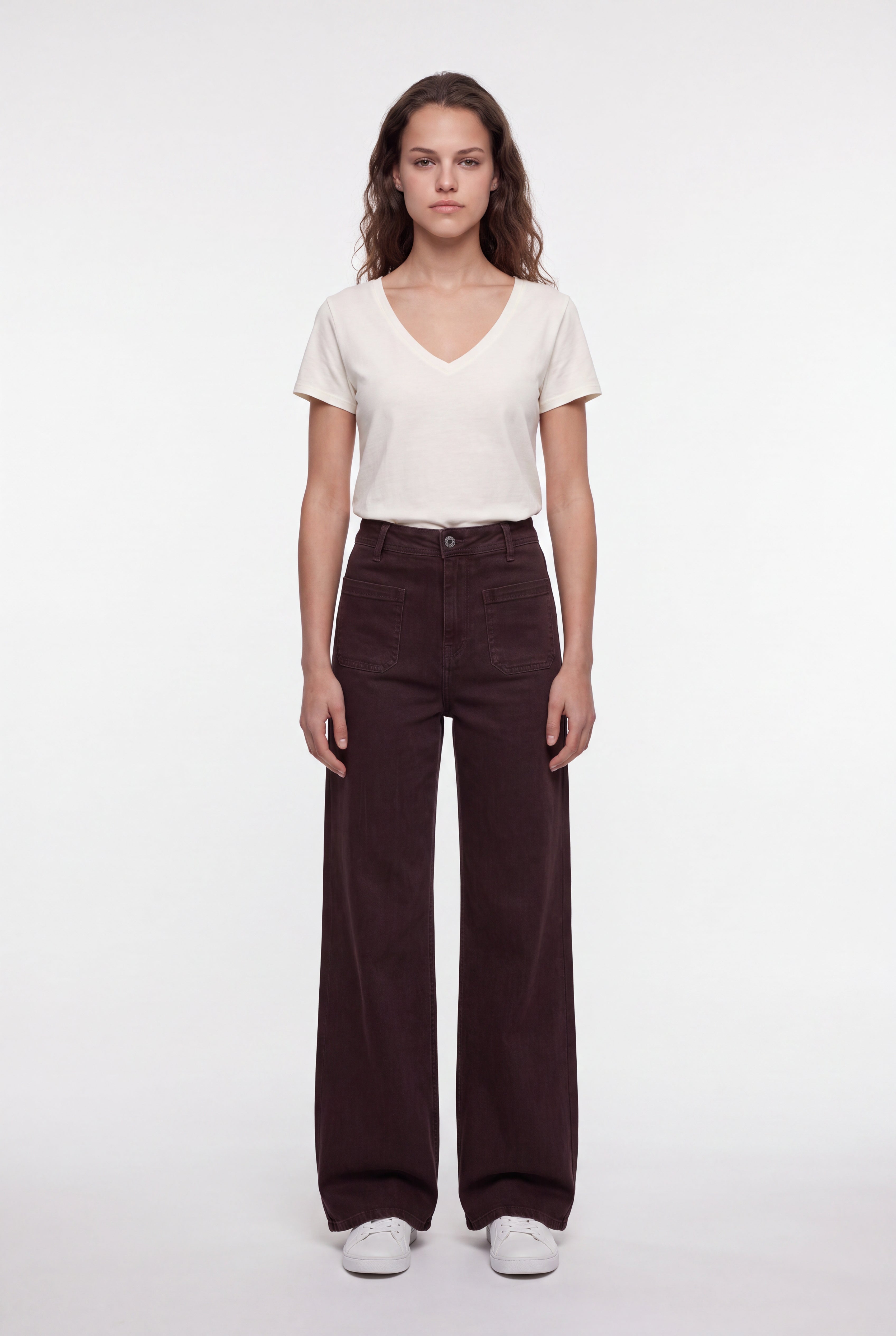 Teddy Smith P-Josefa jean flare marron foncé taille haute