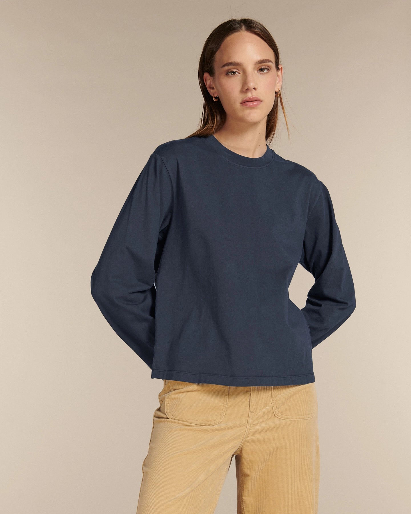 Labdip Cary Navy t-shirt manches longues coton