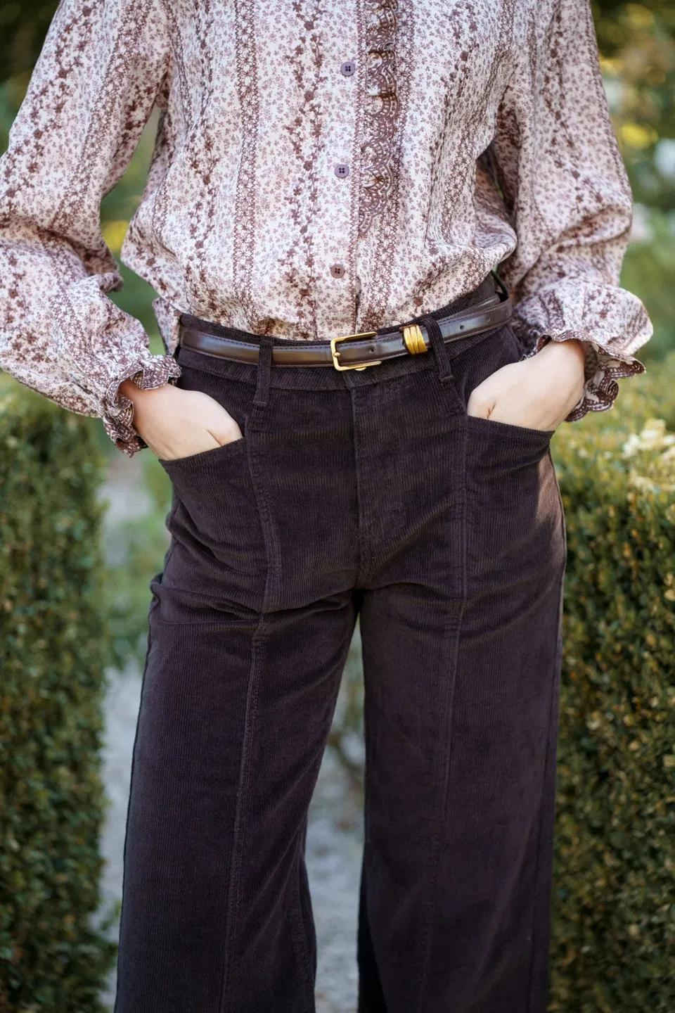 Maison Onado Eloy pantalon velours chocolat large
