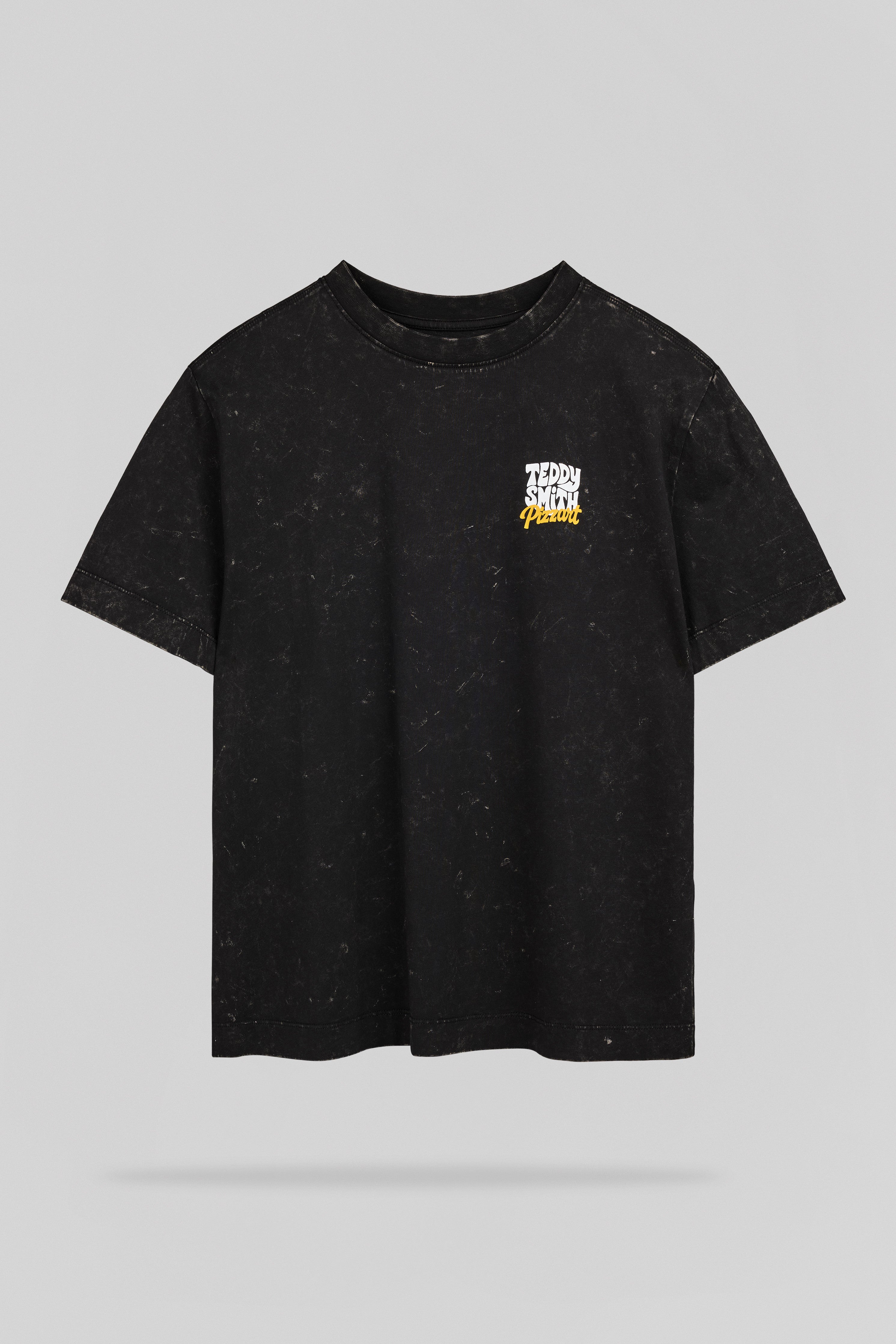 Teddy Smith T-Pizza MC JR t-shirt noir coton