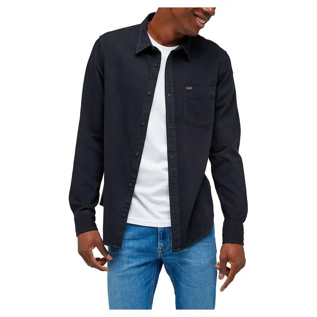 Lee Button Down chemise homme noir coton