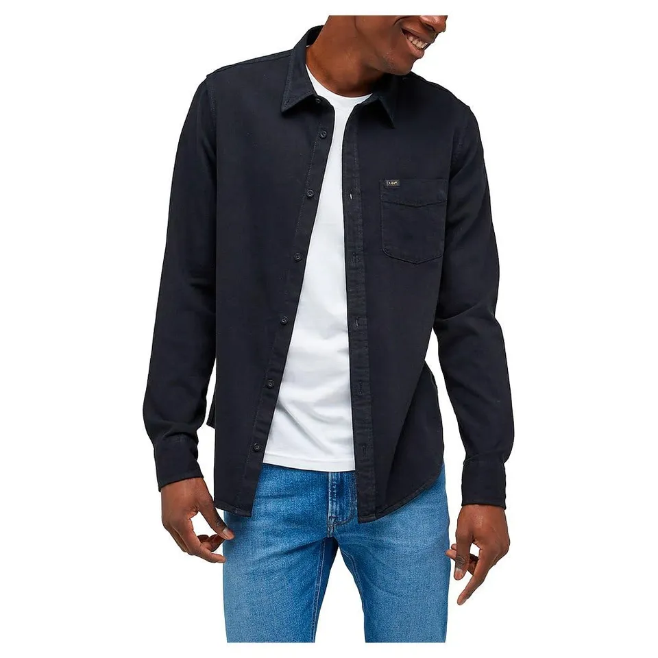 Lee Button Down chemise homme noir coton