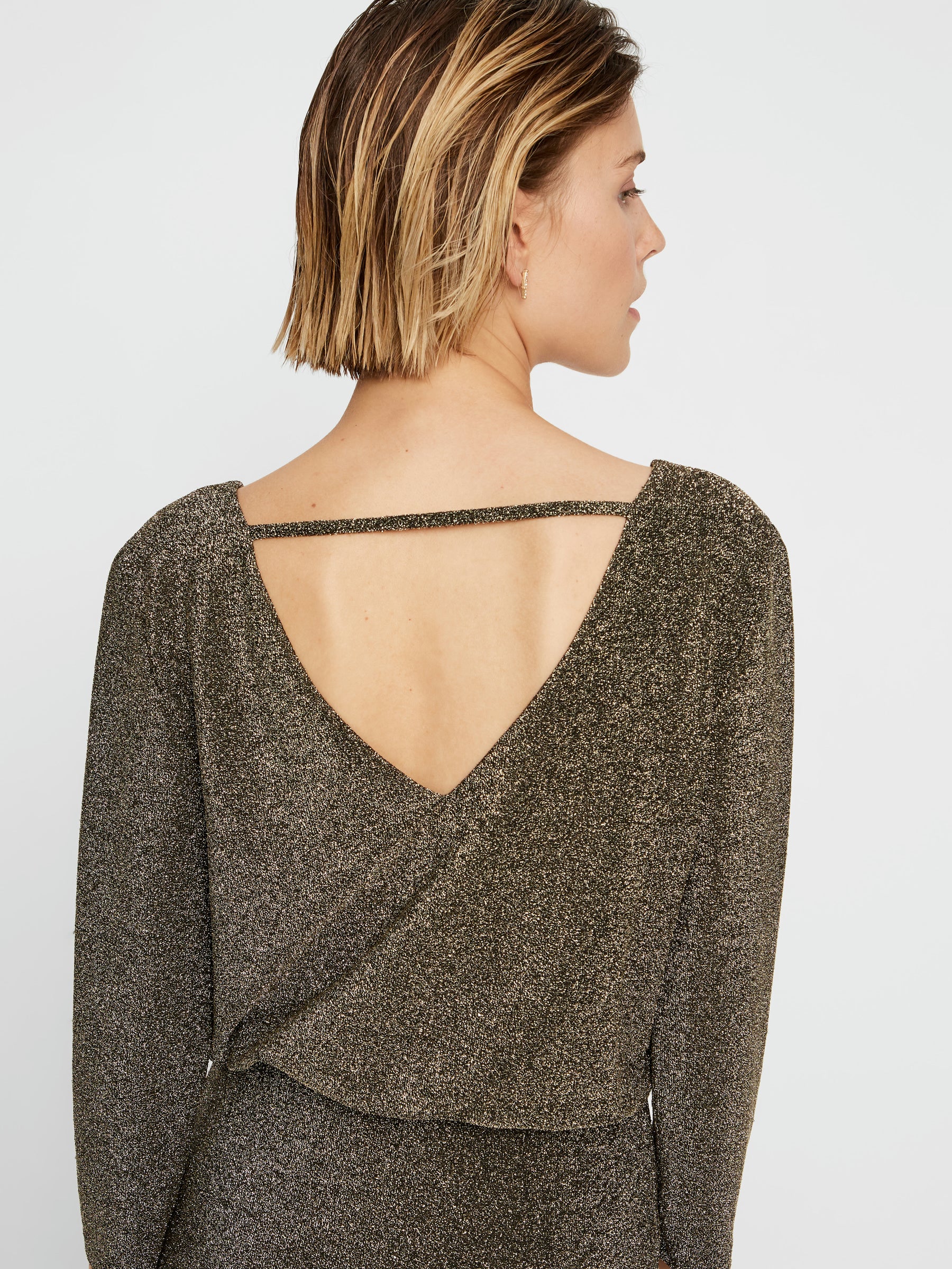 Noisy May robe paillettes 3/4 col V soirée stretch