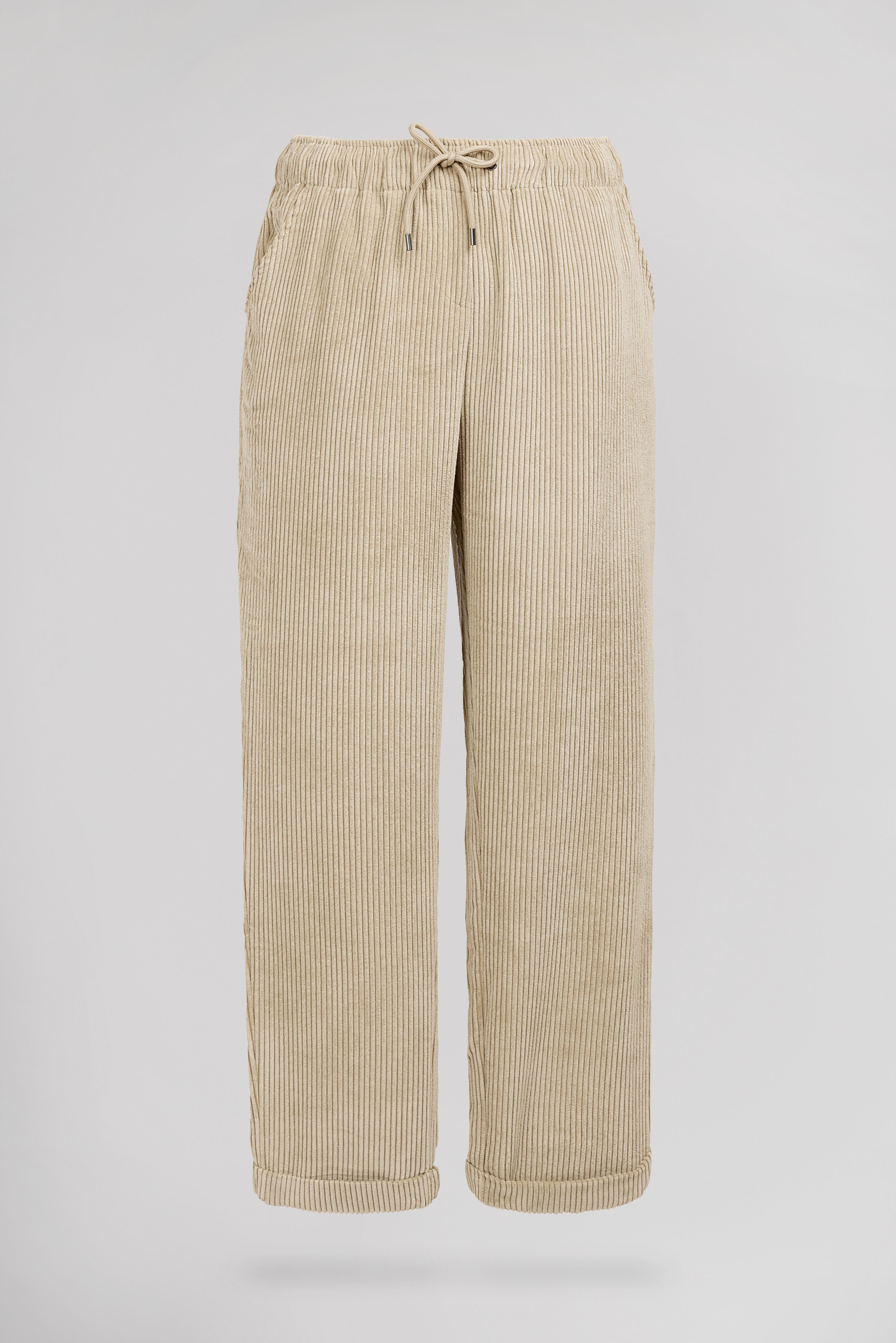 Teddy Smith Velours JR pantalon fille beige clair élastique