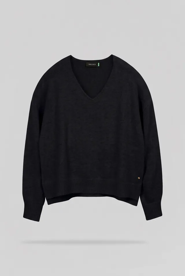Teddy Smith P-Billie Noir pull femme col V laine