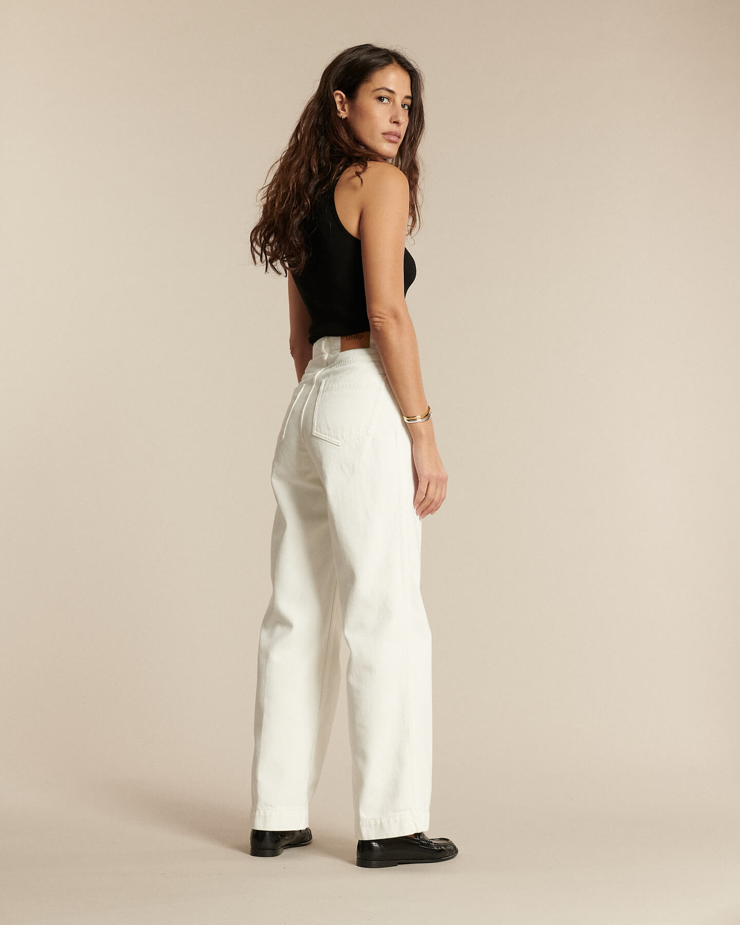 Labdip Samuel White jean taille haute blanc