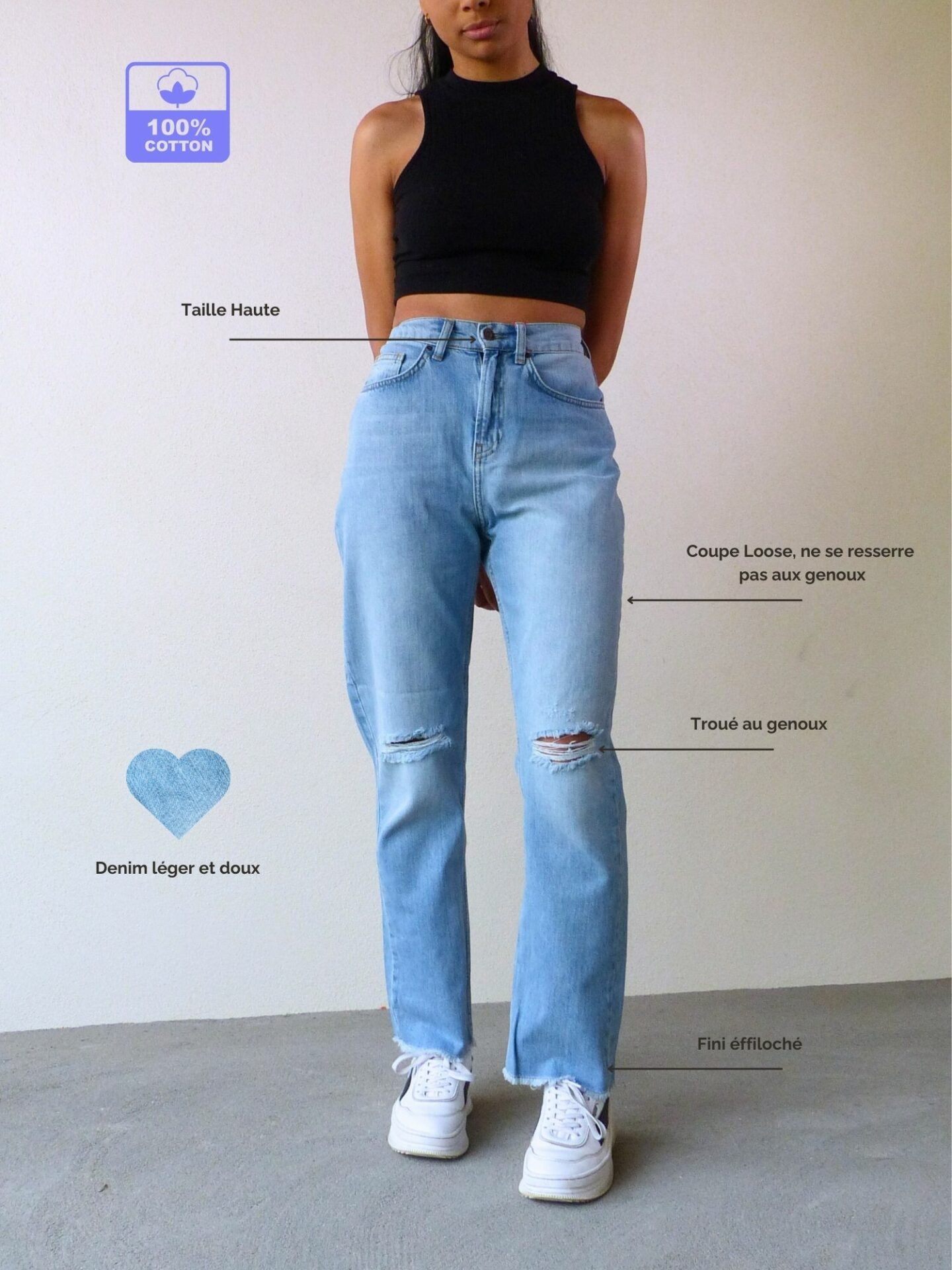 AA Spontané Bohochic Flare jean flare LightBlue taille haute