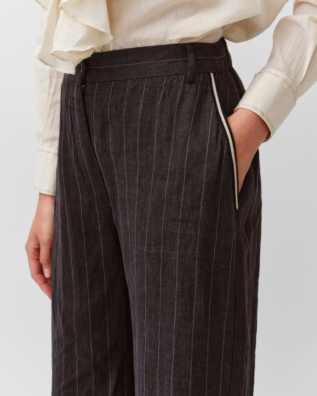 Diega Piedro pantalon noir ecru large
