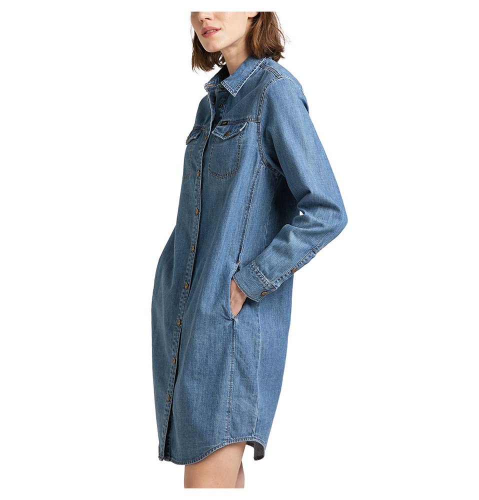 Lee Robe Chemise robe femme XL denim extensible délavé