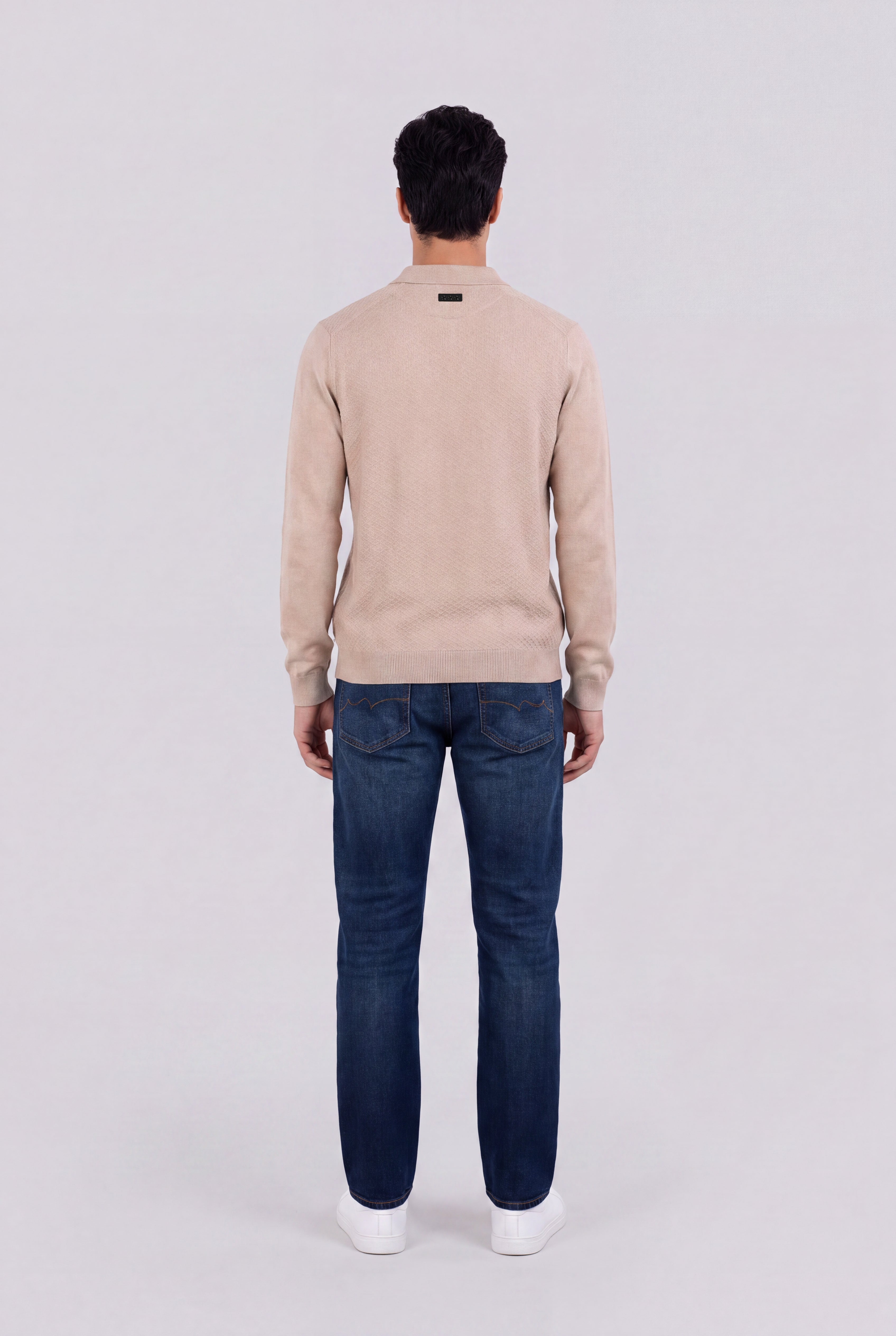 Teddy Smith P-Lynn polo manches longues beige lin coton