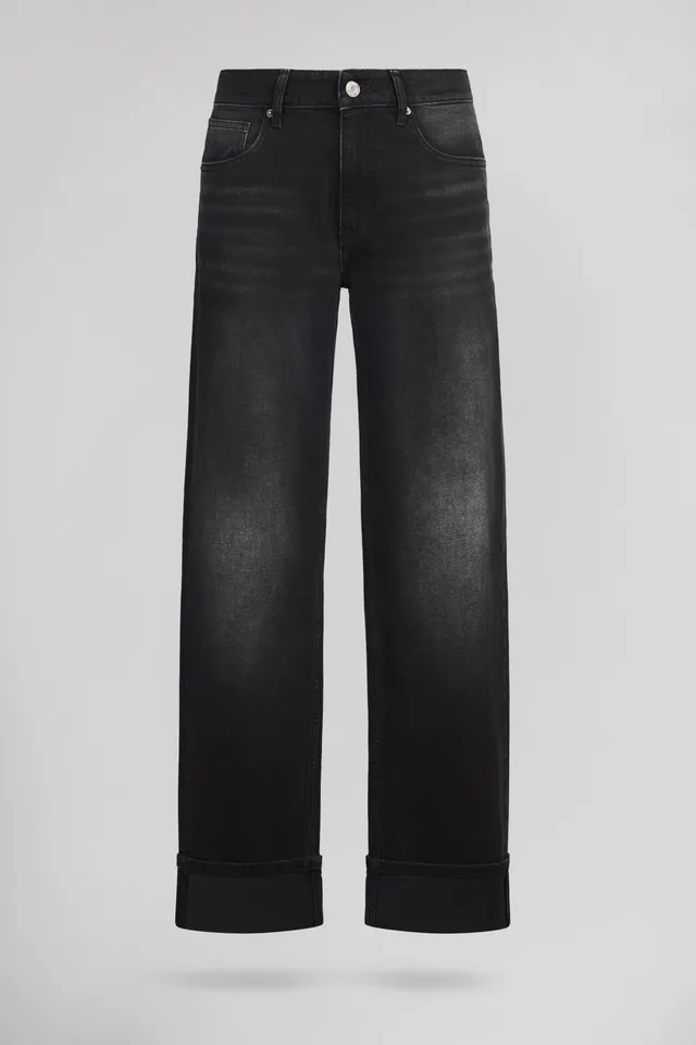 Teddy Smith Boyfriend Black Used jean droit noir femme
